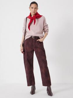 HUSH Cordelia Snake Print Barrel Leg Jeans, Brown - view 2, Brown