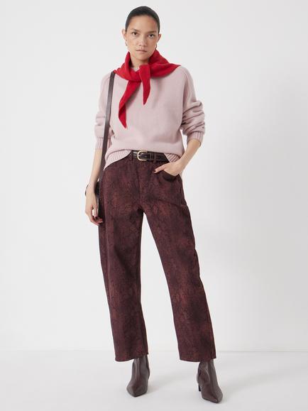 HUSH Cordelia Snake Print Barrel Leg Jeans, Brown - view 2, Brown