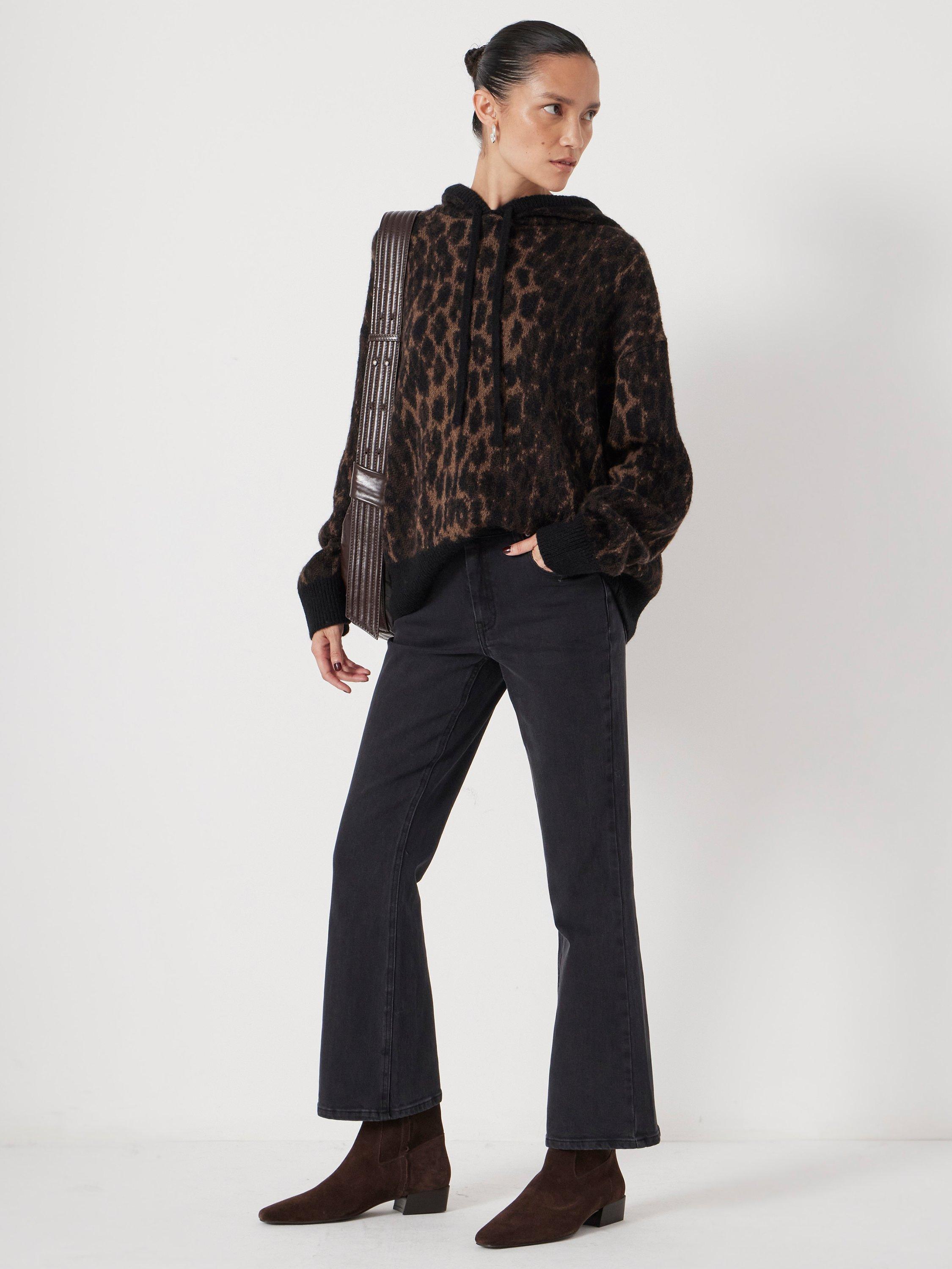 Product image 2 of 6, which shows HUSH Eliana Bootcut Cropped Jeans, Washed Black, 10