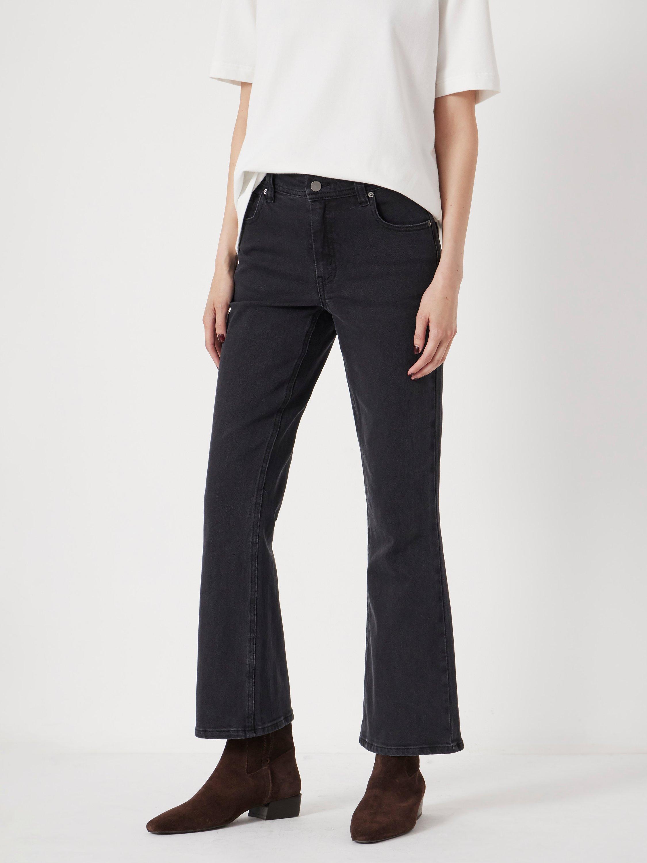 Product image 3 of 6, which shows HUSH Eliana Bootcut Cropped Jeans, Washed Black, 10
