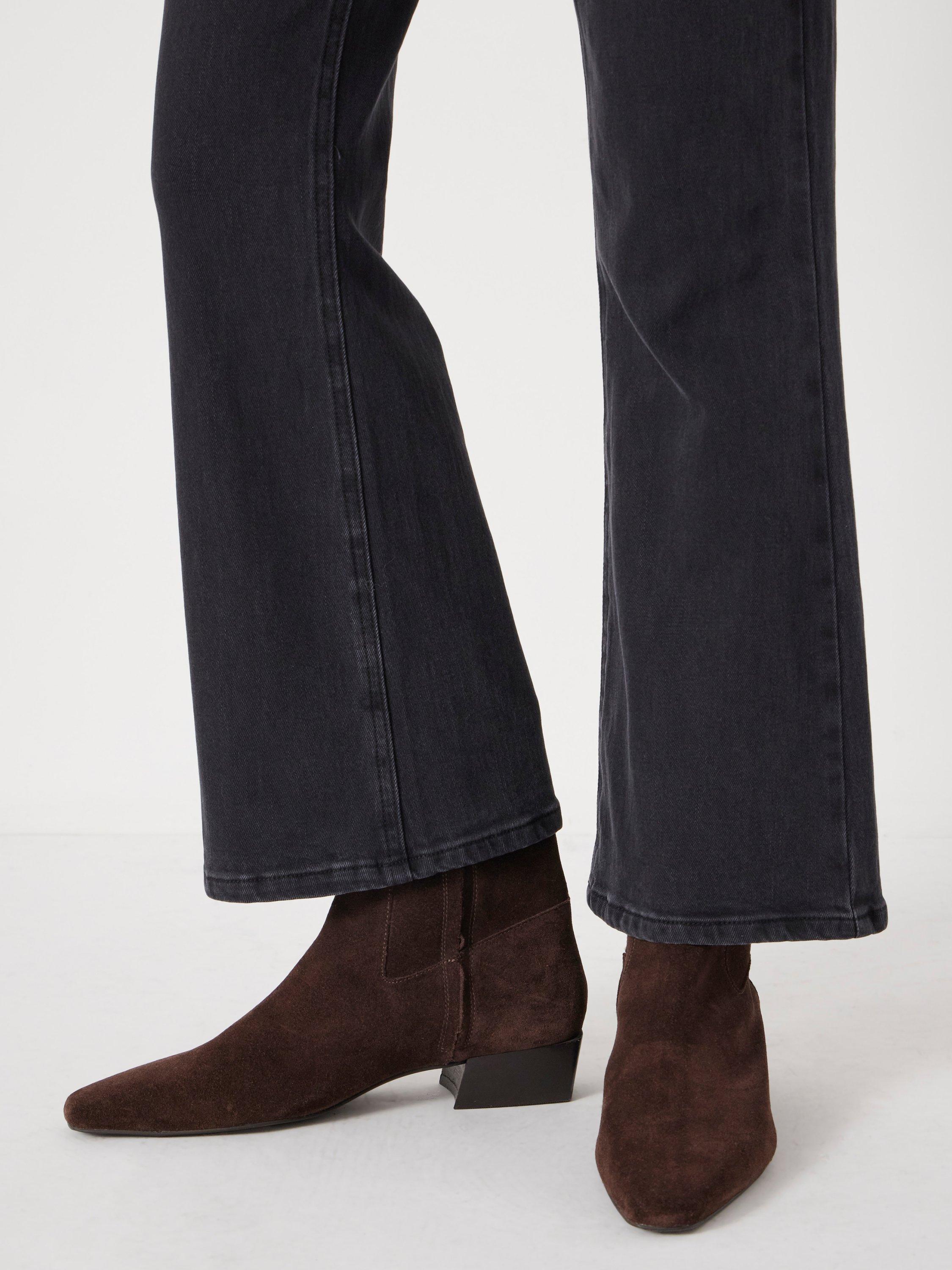 Product image 6 of 6, which shows HUSH Eliana Bootcut Cropped Jeans, Washed Black, 10