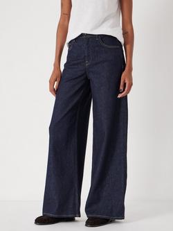 HUSH Nessa Organic Cotton Rich Wide Leg Jeans, Blue
