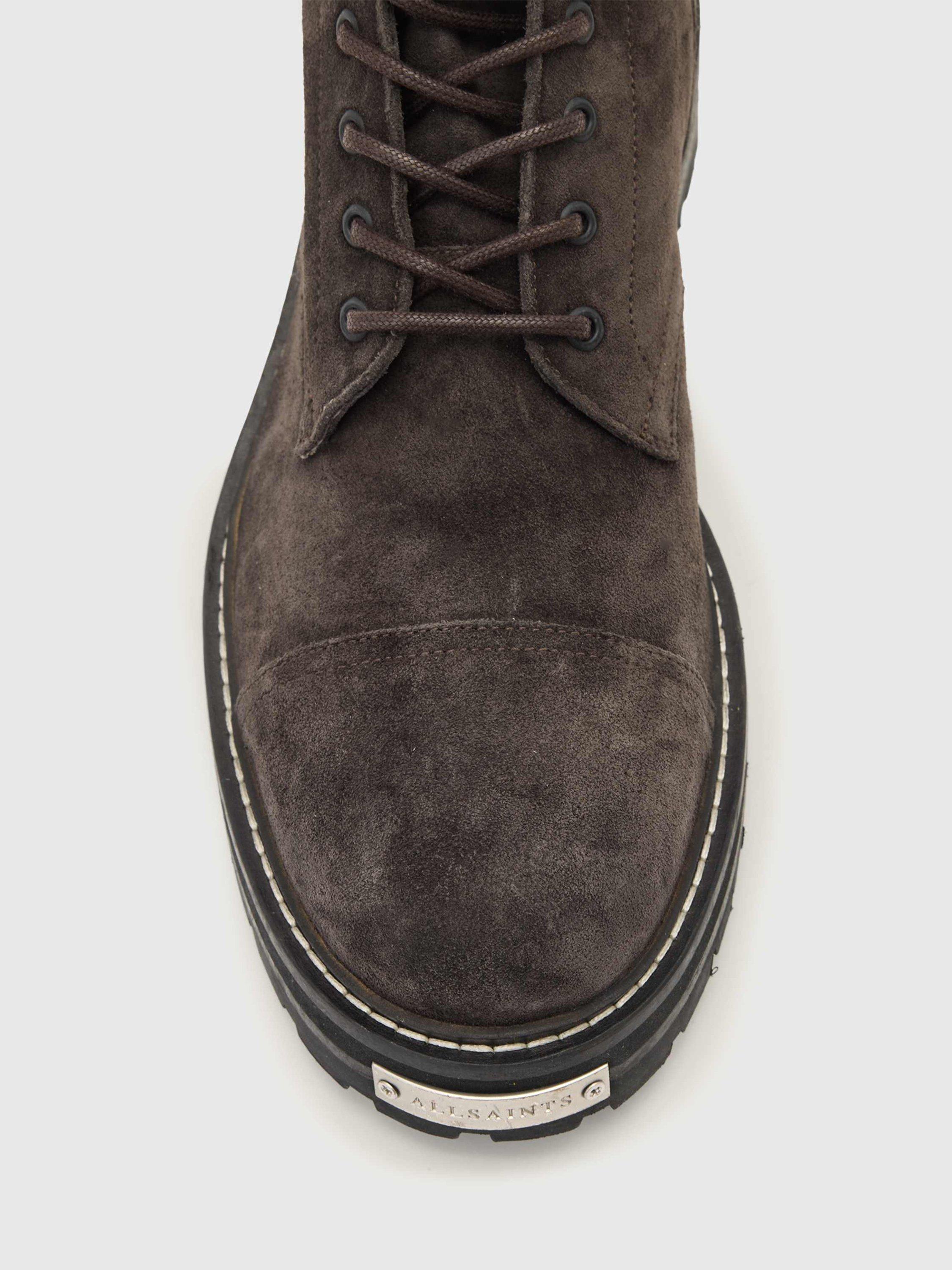 Product image 2 of 5, which shows AllSaints Hank Suede Ankle Boots, Grey Mid, EU44