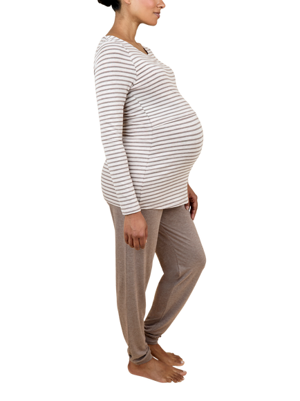 JoJo Maman Bébé Maternity and Nursing Pyjama Set, Mocha - view 2, Mocha
