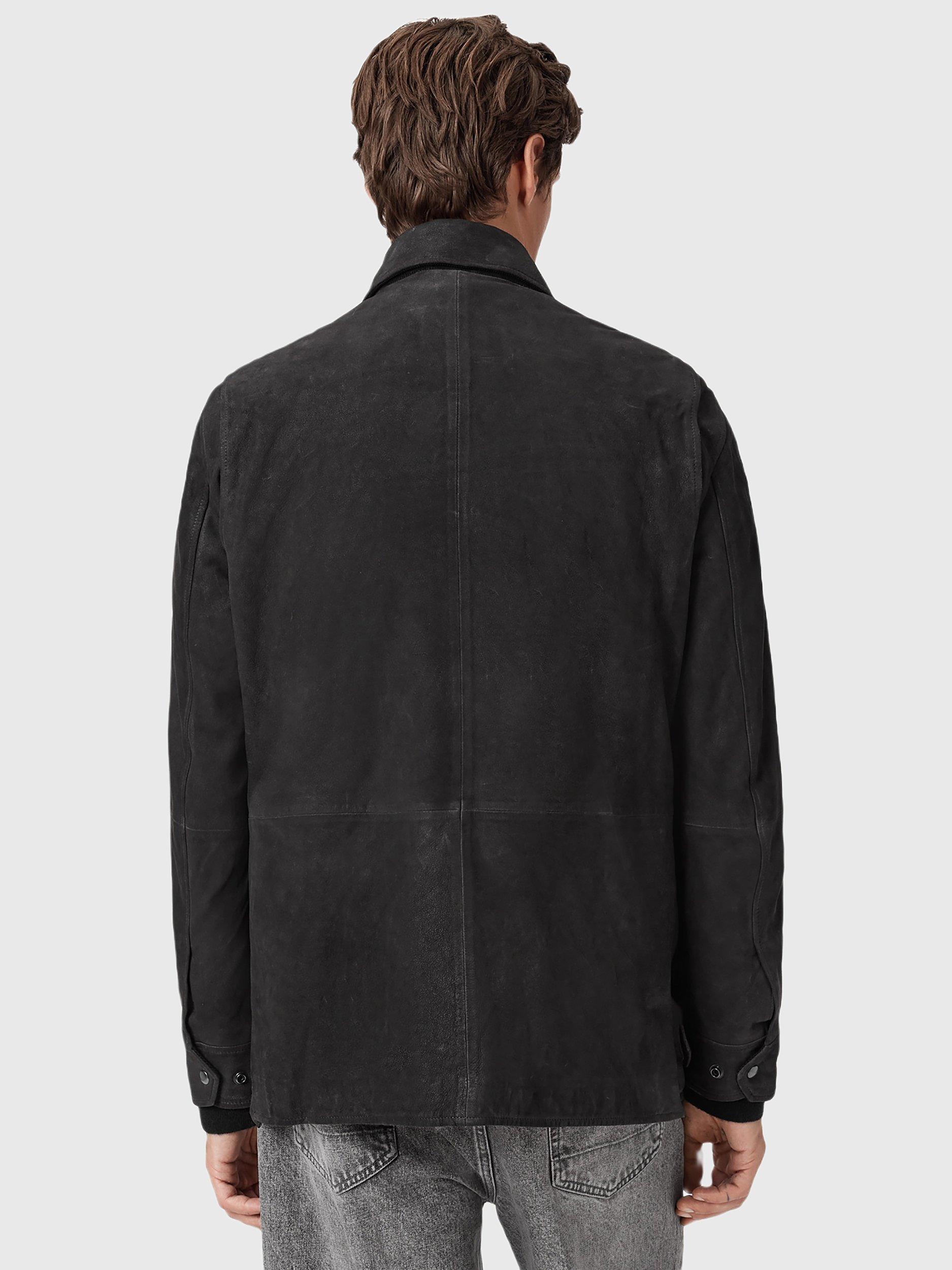 Product image 2 of 8, which shows AllSaints Bolton Utility Coat, Black, L