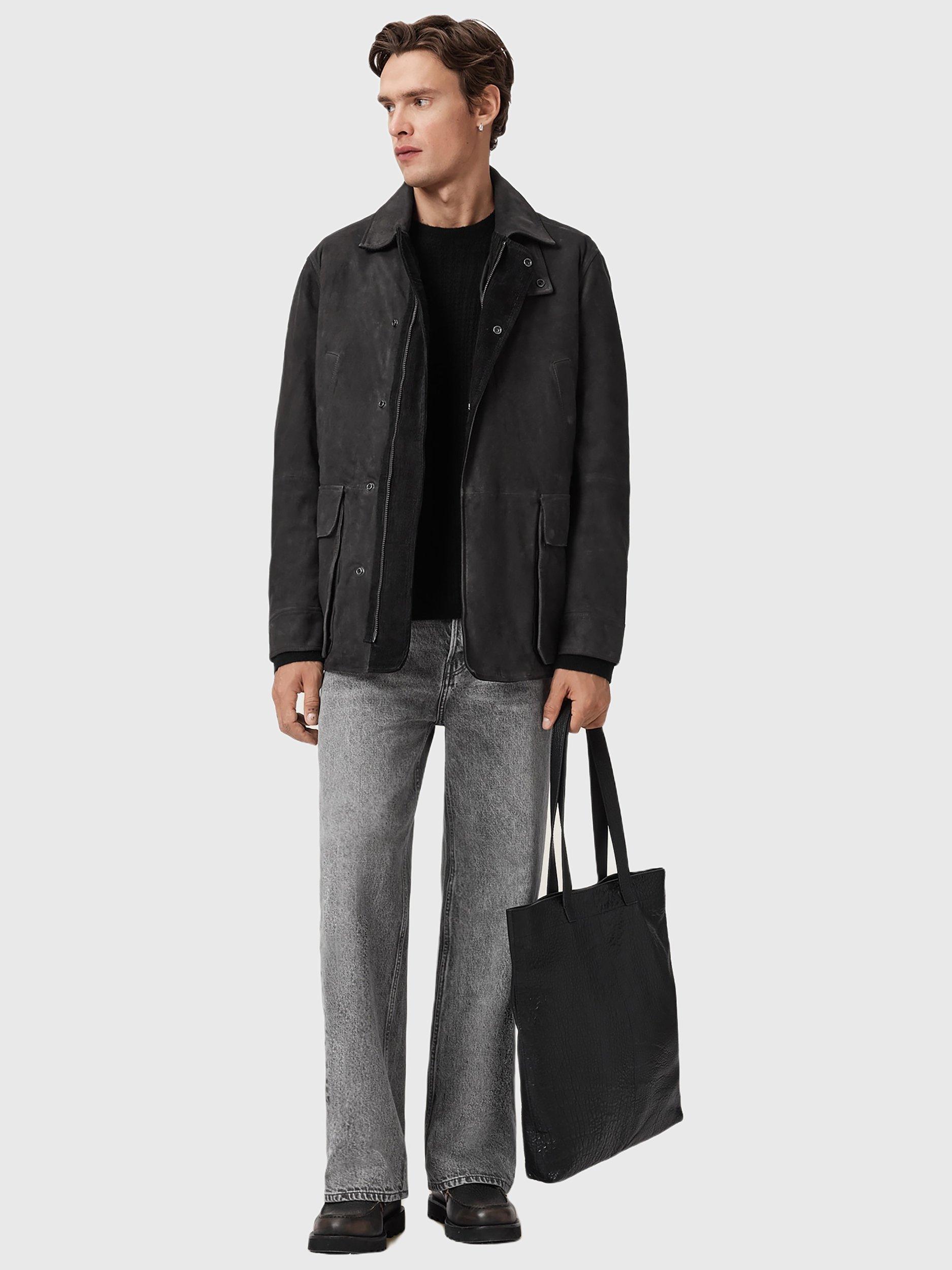 Product image 6 of 8, which shows AllSaints Bolton Utility Coat, Black, L