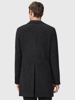 AllSaints Caspian Wool Blend Coat, Cinder Black Marl - view 2, Cinder Black Marl