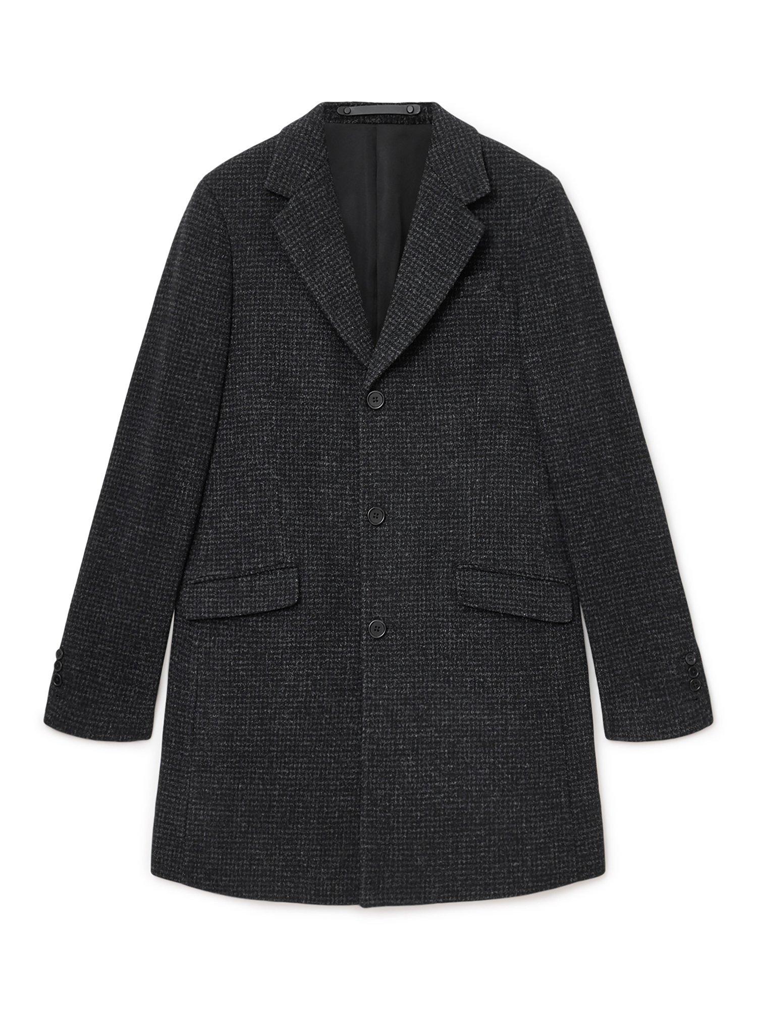 Product image 4 of 10, which shows AllSaints Caspian Wool Blend Coat, Cinder Black Marl, 34R