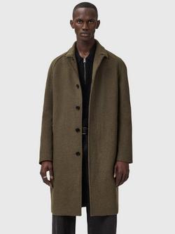 AllSaints Wool Blend Overcoat, Mid Brown