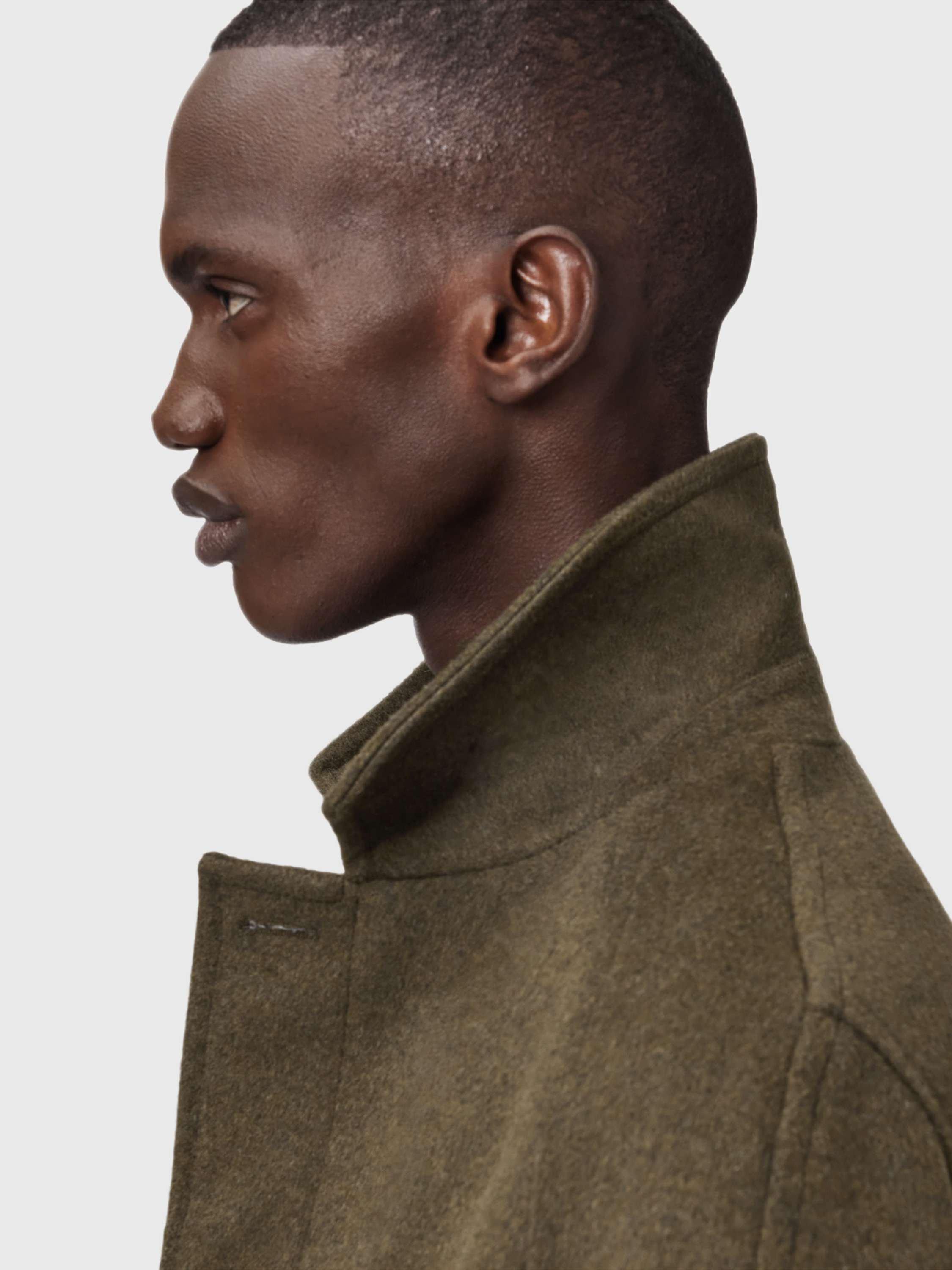 Product image 5 of 7, which shows AllSaints Wool Blend Overcoat, Mid Brown, 34R