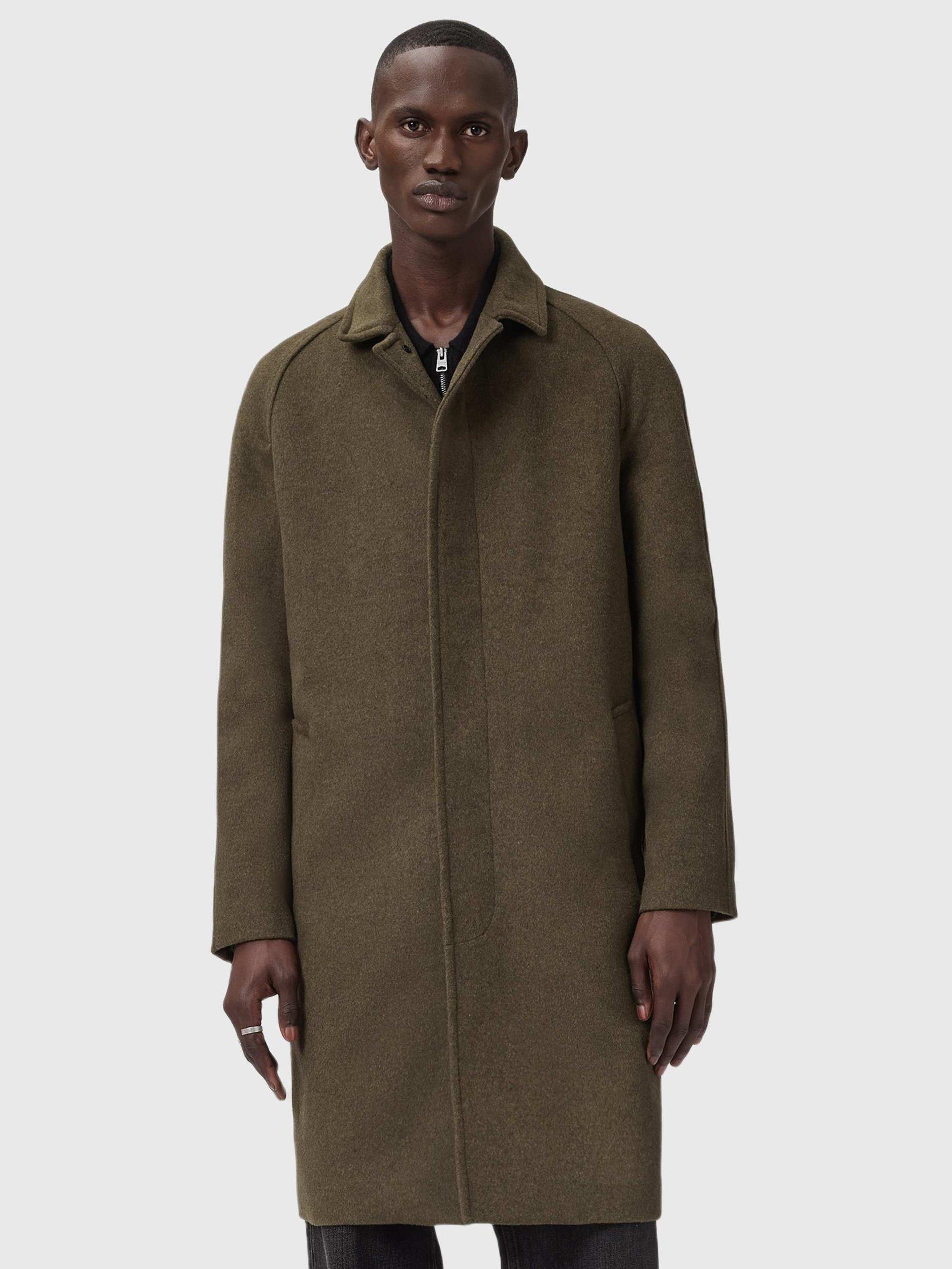 Product image 7 of 7, which shows AllSaints Wool Blend Overcoat, Mid Brown, 34R