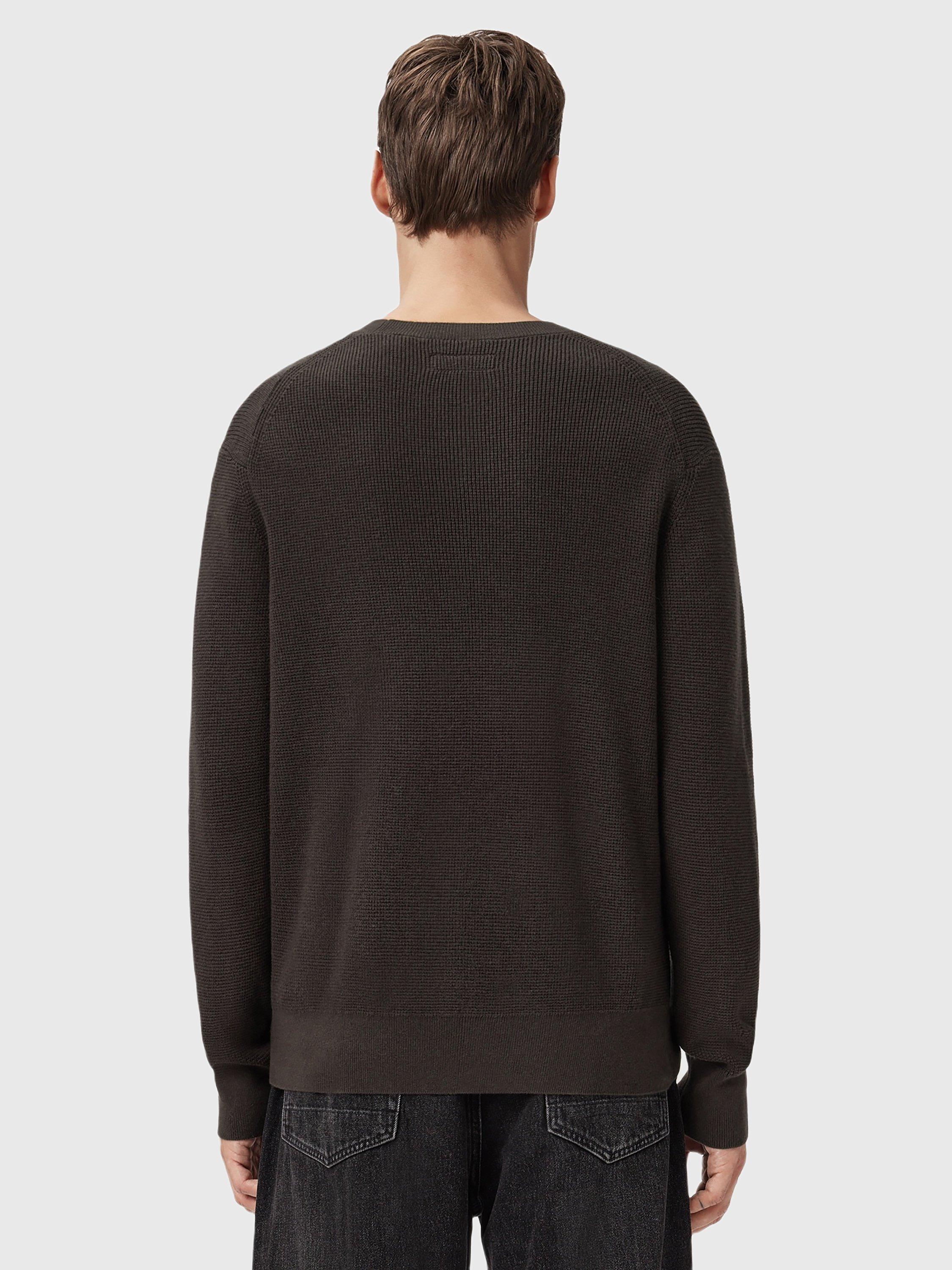 Product image 2 of 8, which shows AllSaints Aspen Cotton Wool Blend Jumper, Brown Mid, L
