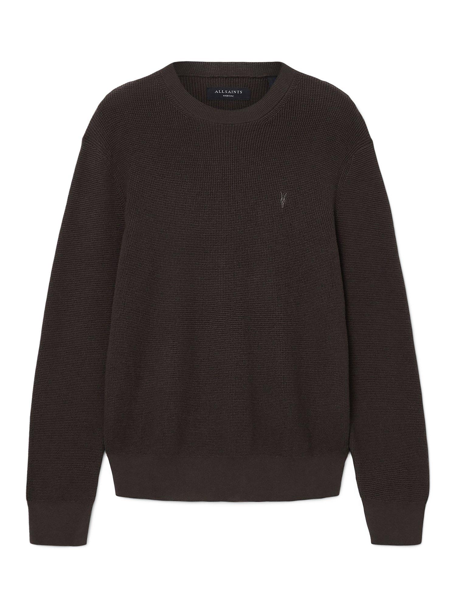 Product image 4 of 8, which shows AllSaints Aspen Cotton Wool Blend Jumper, Brown Mid, L