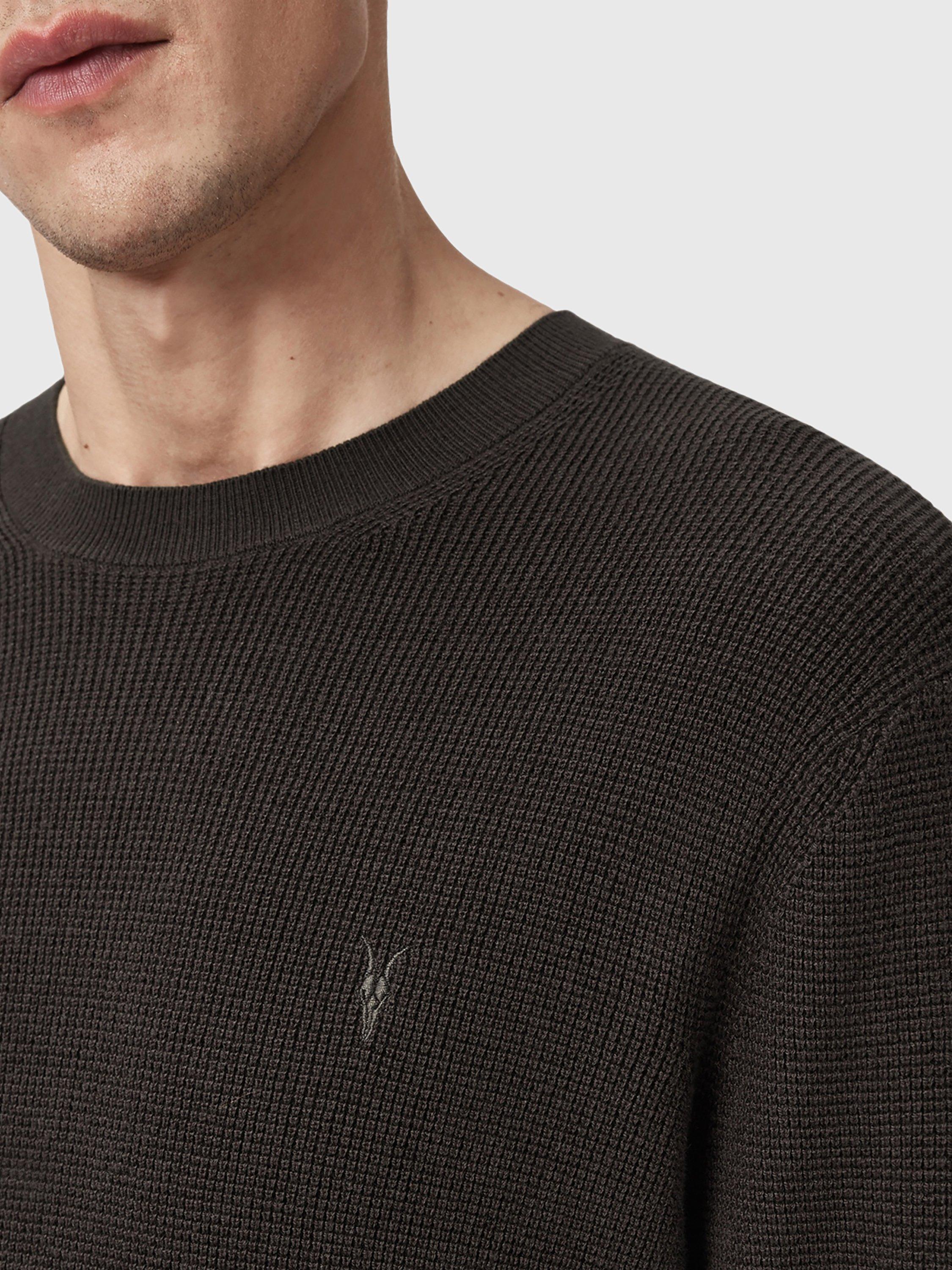 Product image 5 of 8, which shows AllSaints Aspen Cotton Wool Blend Jumper, Brown Mid, L