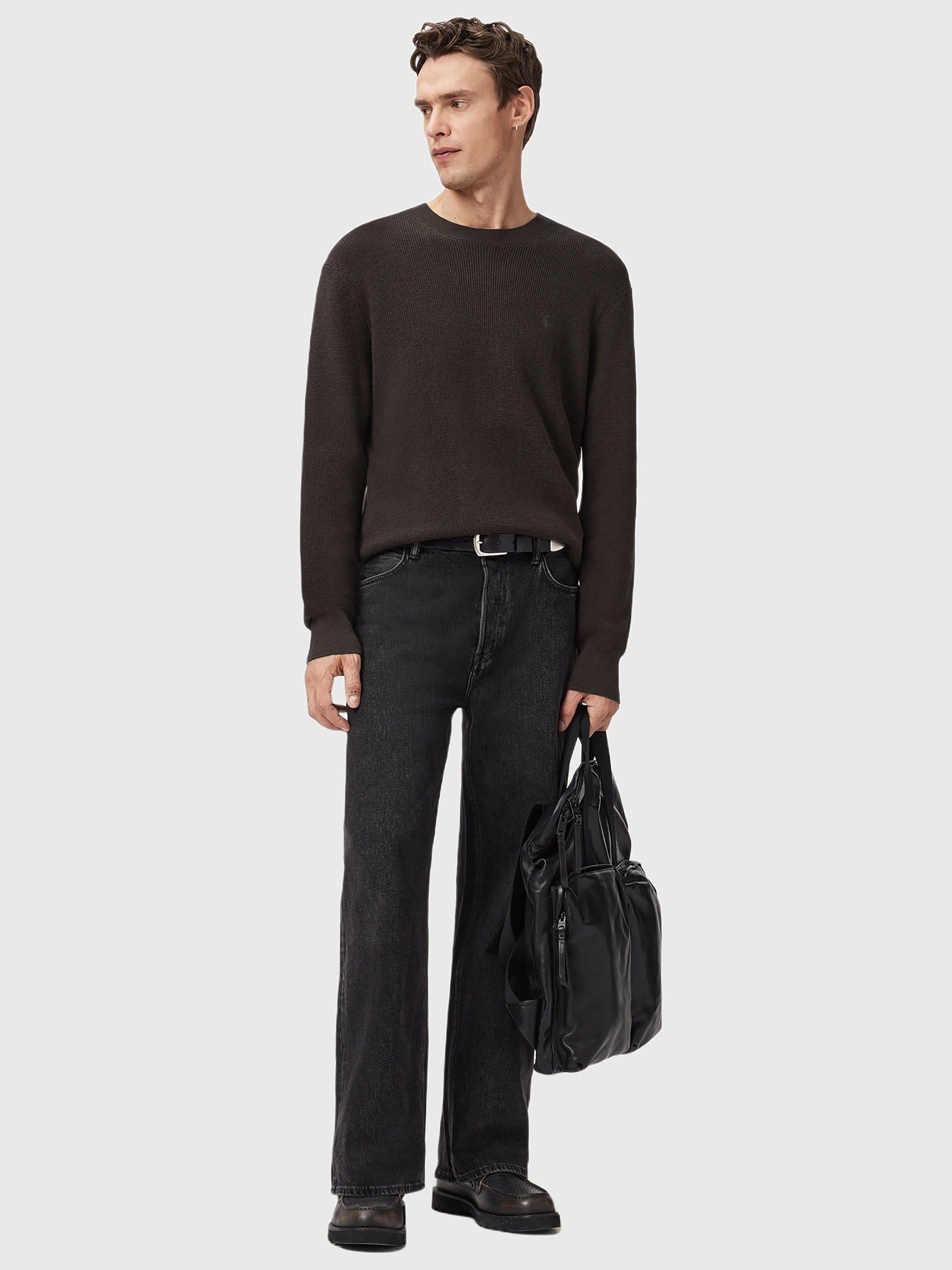 Product image 8 of 8, which shows AllSaints Aspen Cotton Wool Blend Jumper, Brown Mid, L