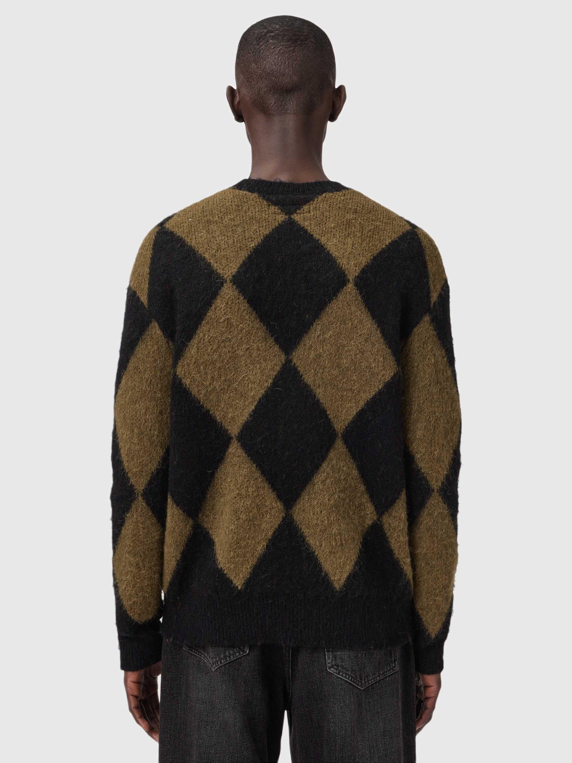 Product image 2 of 8, which shows AllSaints Bower Check Jumper, Black/Multi, S