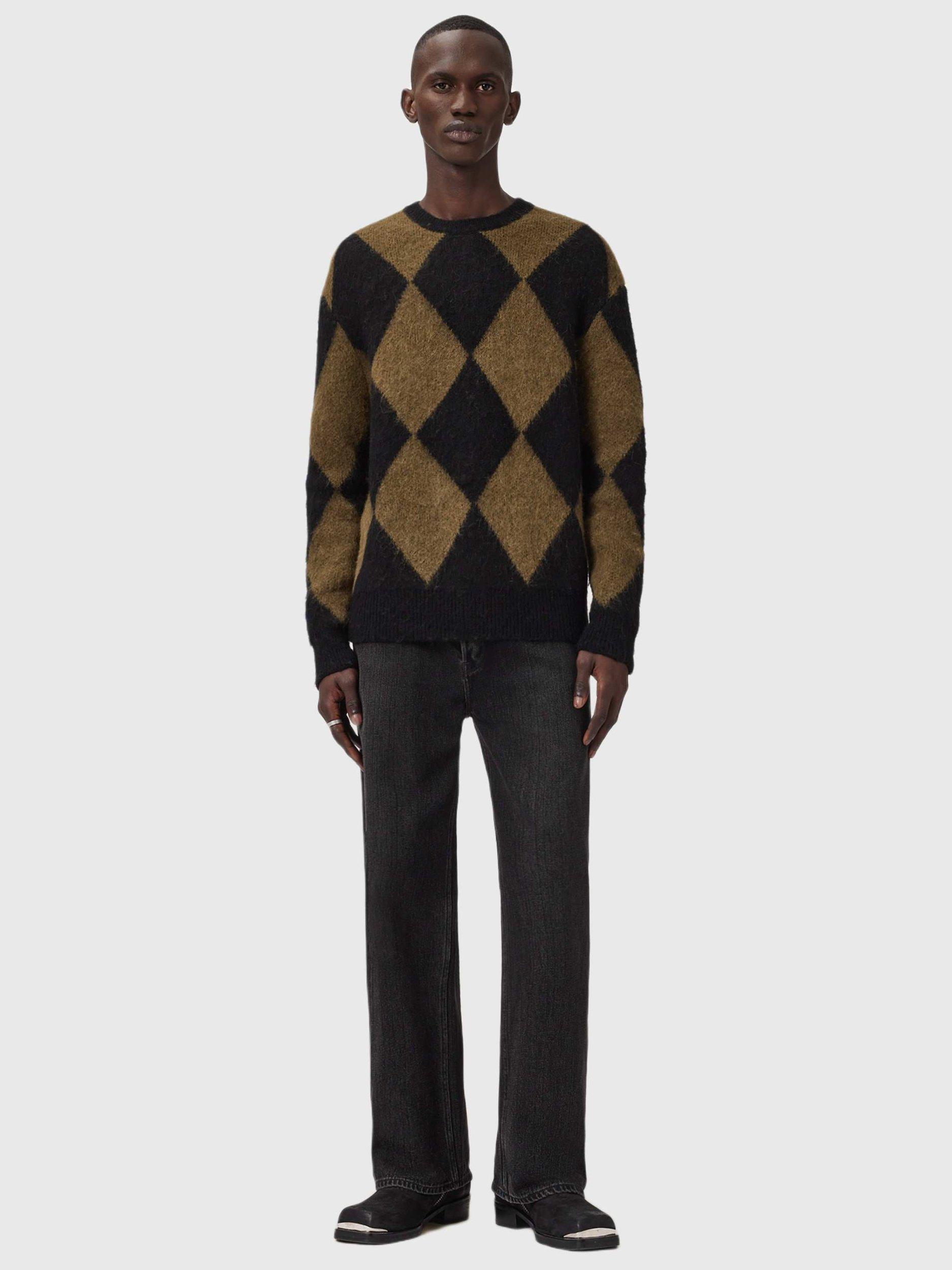 Product image 3 of 8, which shows AllSaints Bower Check Jumper, Black/Multi, S