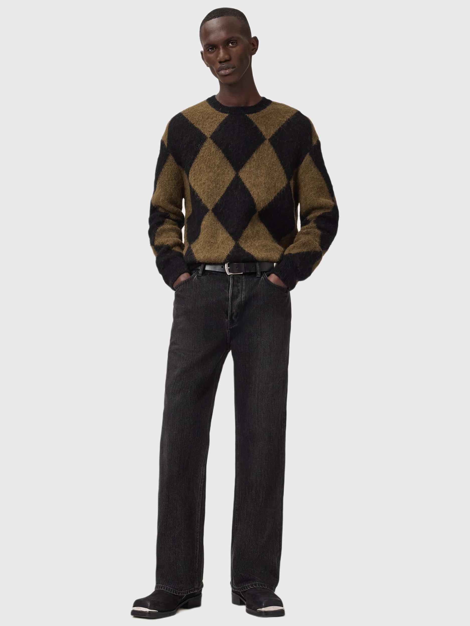 Product image 8 of 8, which shows AllSaints Bower Check Jumper, Black/Multi, S