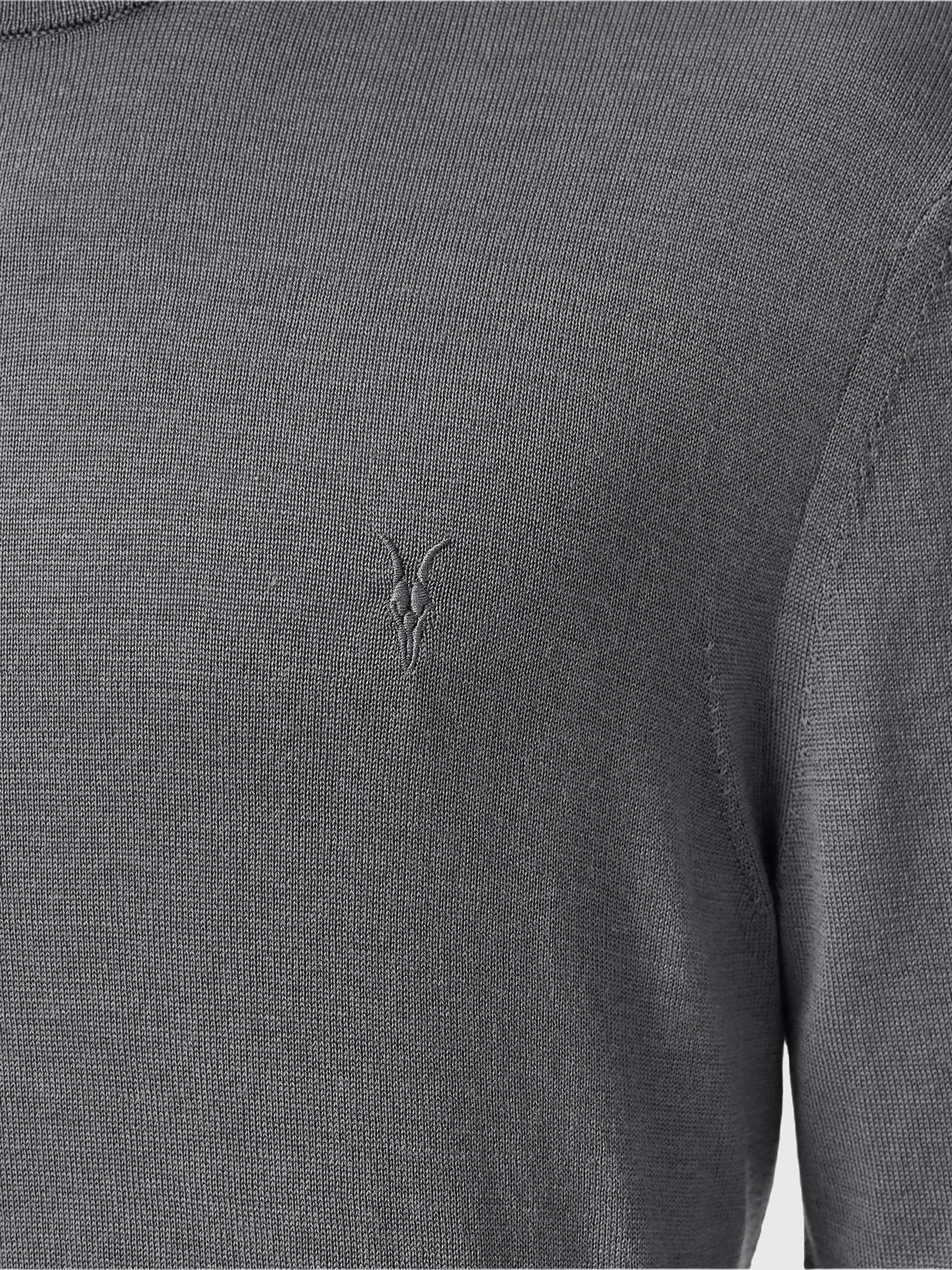 Product image 5 of 8, which shows AllSaints Mode Slim Fit Wool Jumper, Mid Grey, S