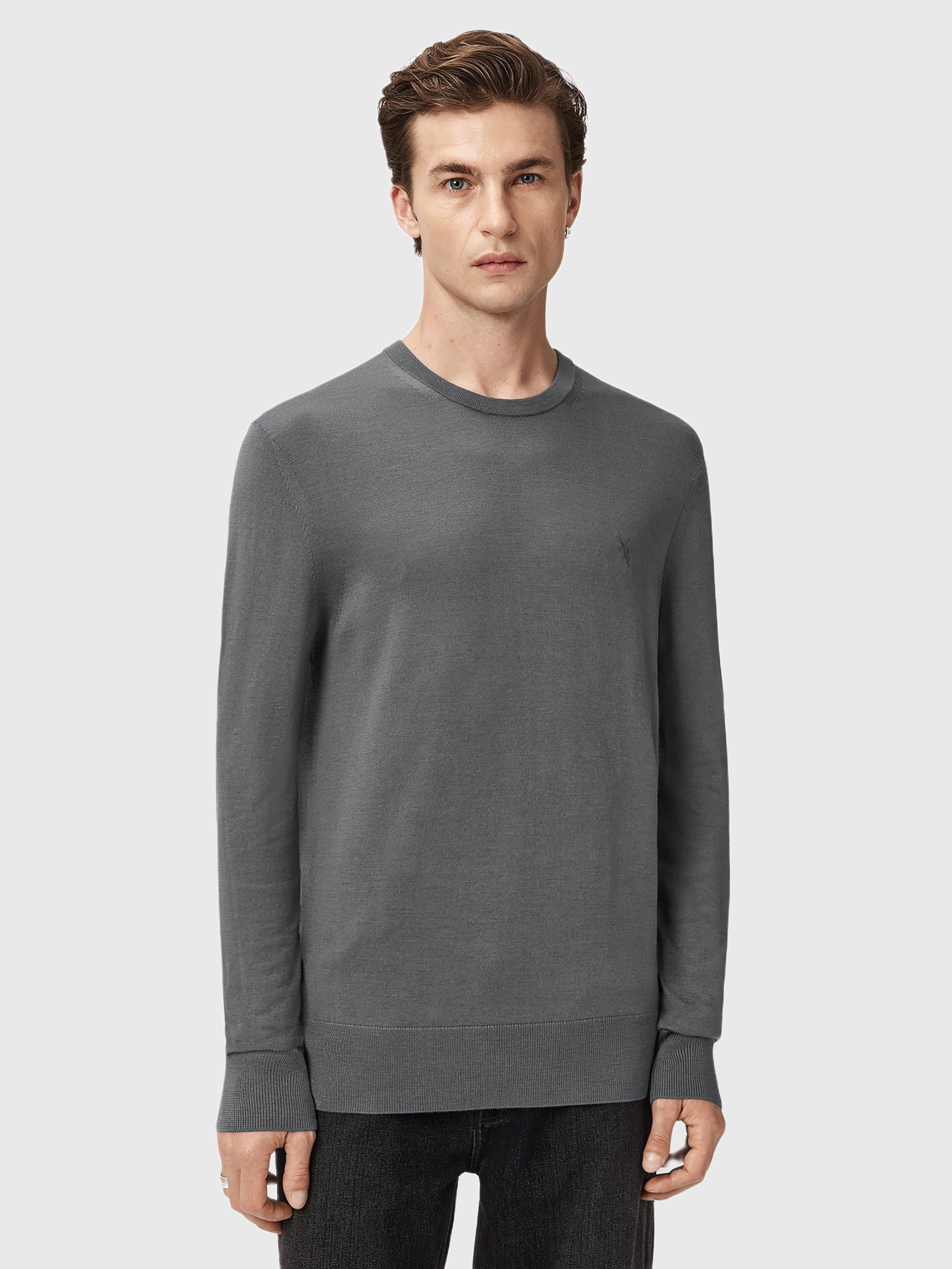 Product image 7 of 8, which shows AllSaints Mode Slim Fit Wool Jumper, Mid Grey, S