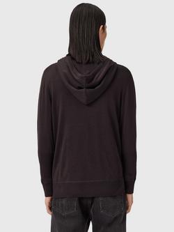 AllSaints Mode Wool Hooded Jumper - view 2, Mid Brown