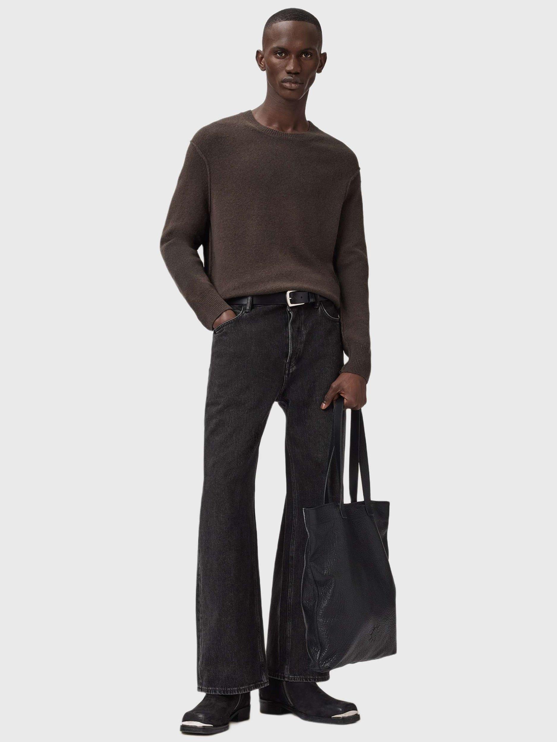 Product image 8 of 8, which shows AllSaints Statten Crew Neck Jumper, Brown Mid, L