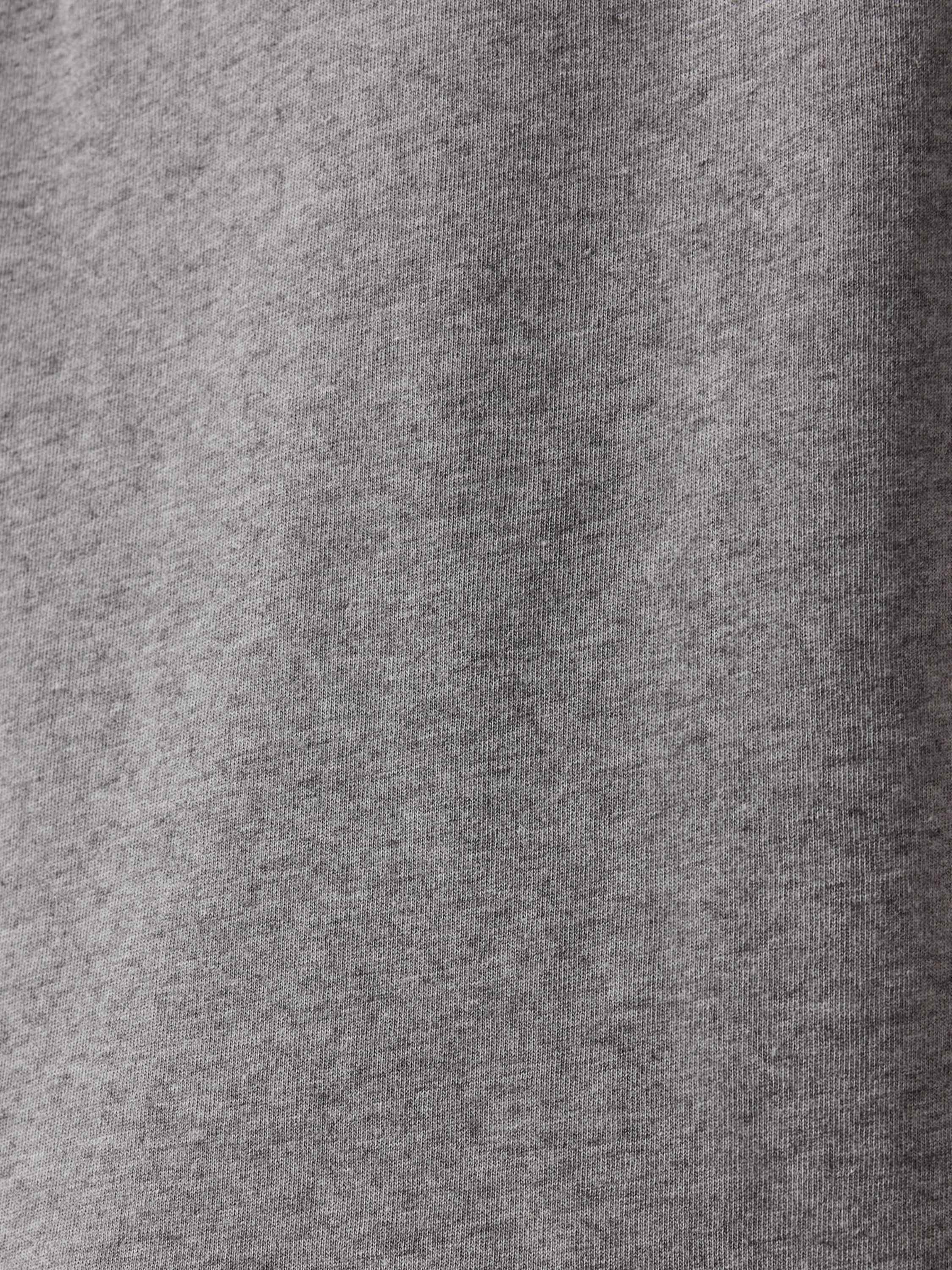 Product image 6 of 9, which shows AllSaints Rowan Cotton Wool Blend Polo Shirt, Grey Mid, XS