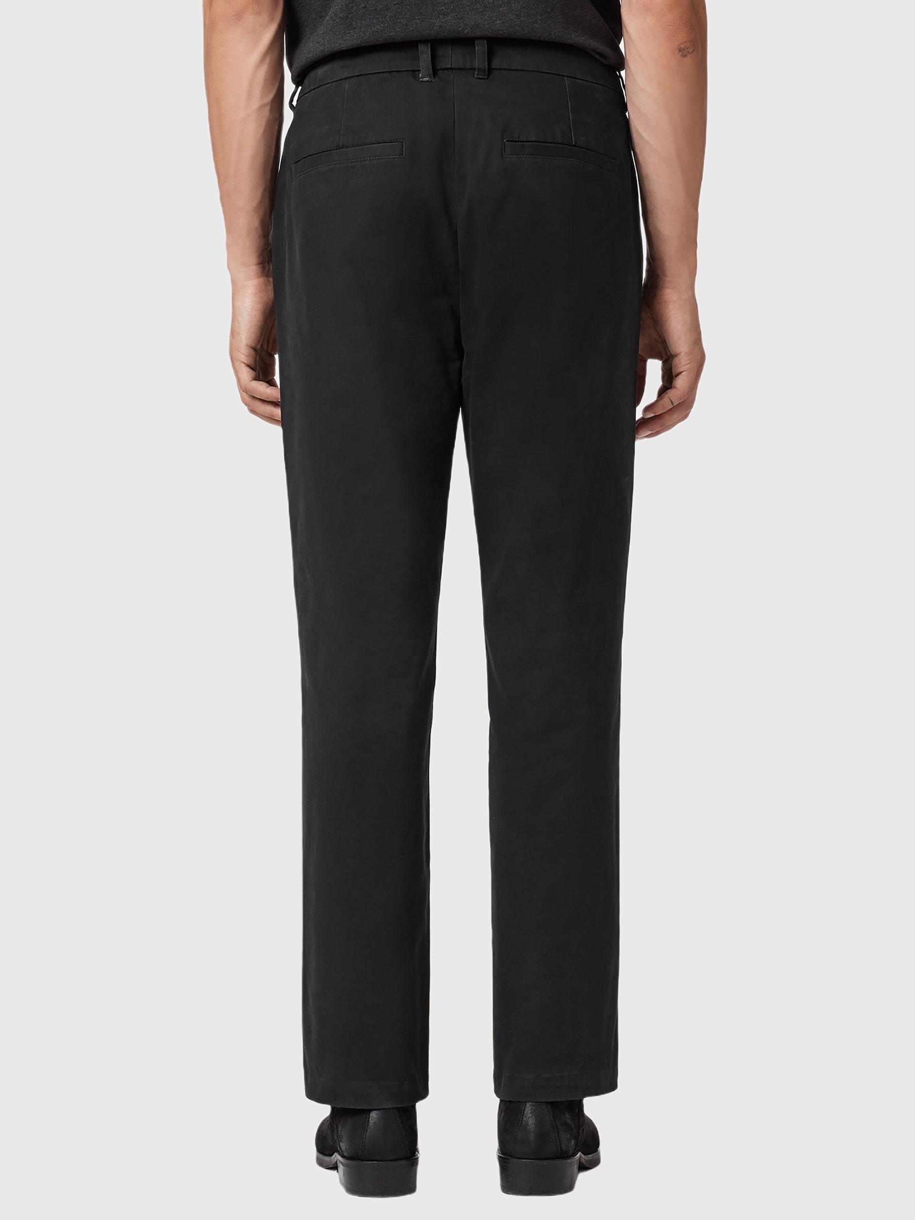 Product image 2 of 8, which shows AllSaints Beckley Slim Fit Cotton Blend Chinos, Black, 28R
