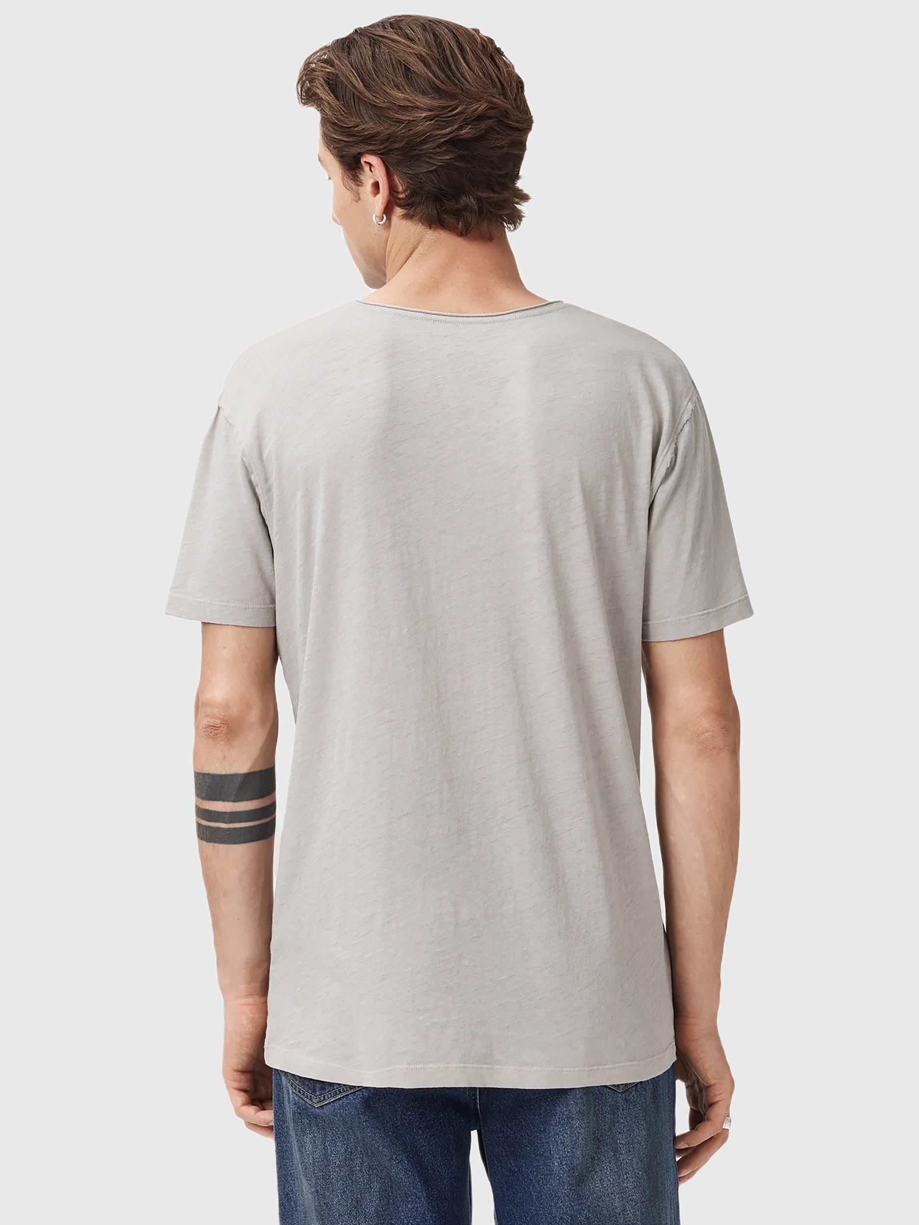 Product image 2 of 7, which shows AllSaints Figure Cotton T-Shirt, Mid Grey, L