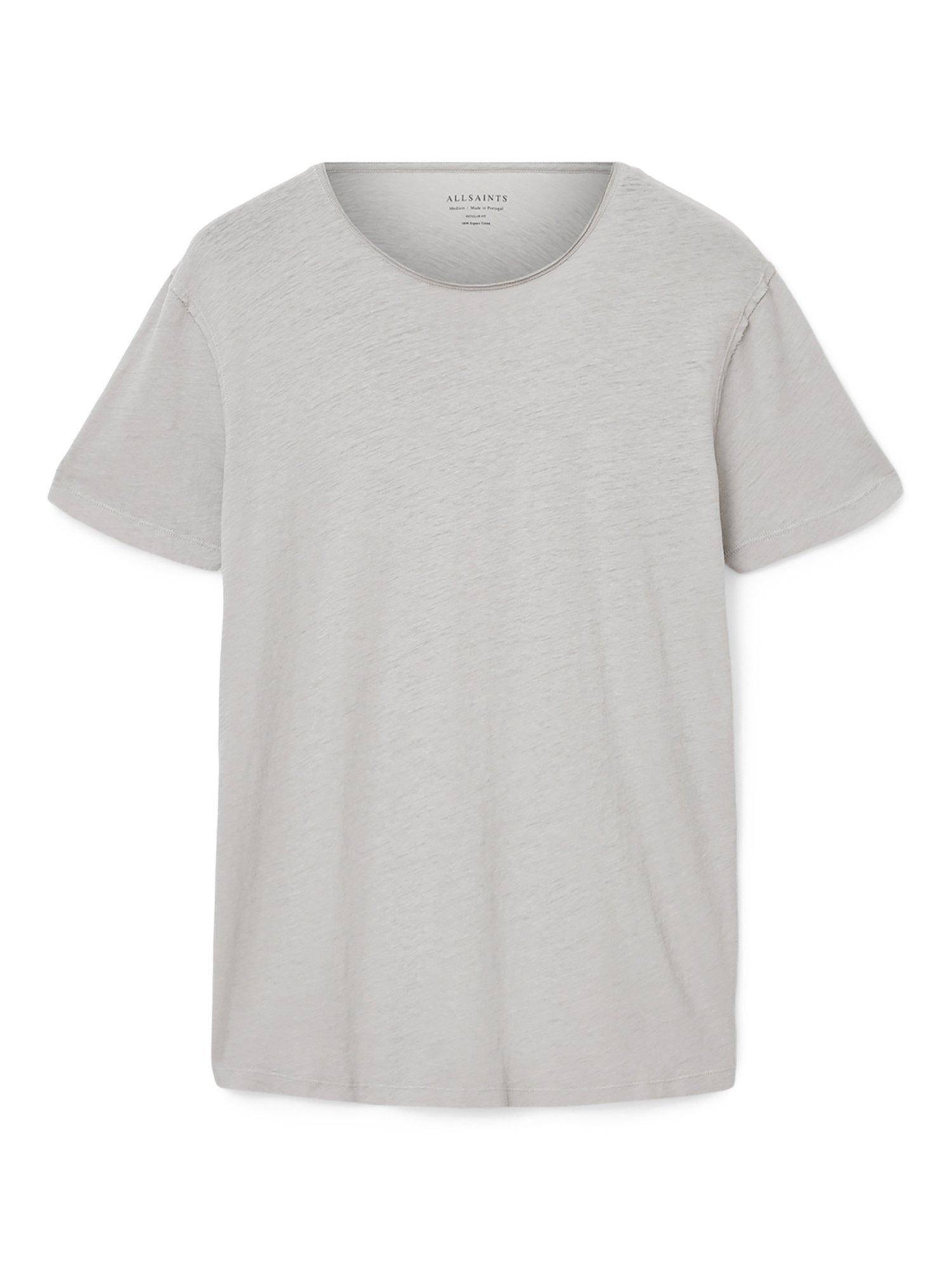 Product image 4 of 7, which shows AllSaints Figure Cotton T-Shirt, Mid Grey, L