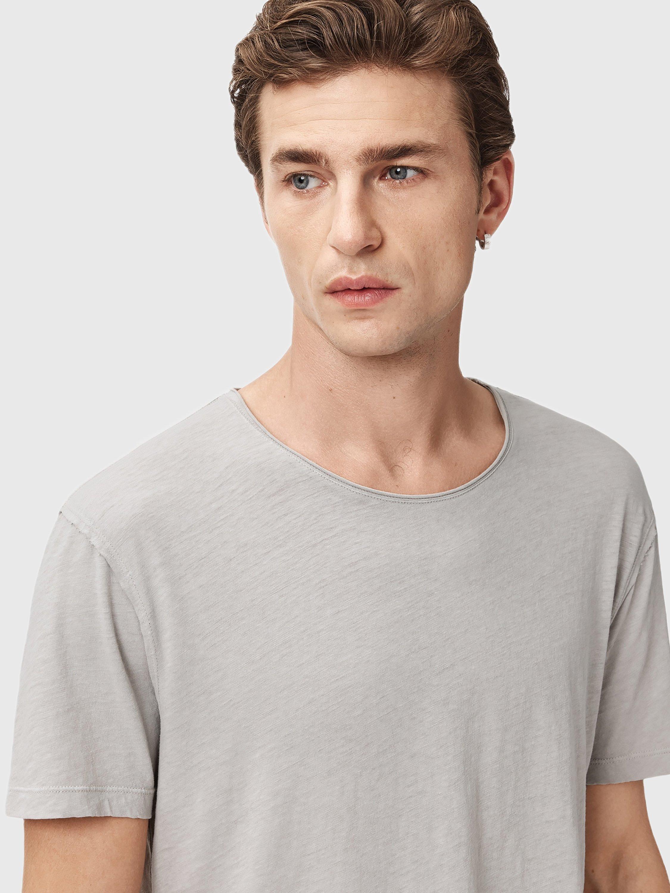 Product image 5 of 7, which shows AllSaints Figure Cotton T-Shirt, Mid Grey, L