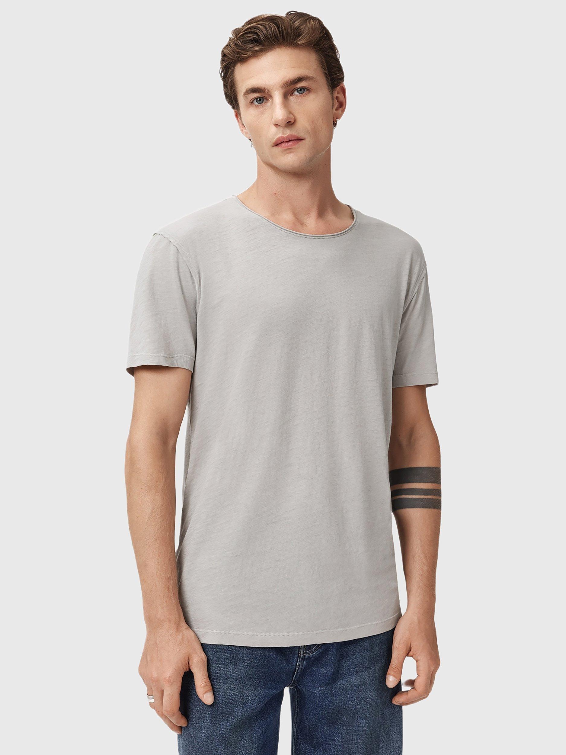 Product image 7 of 7, which shows AllSaints Figure Cotton T-Shirt, Mid Grey, L