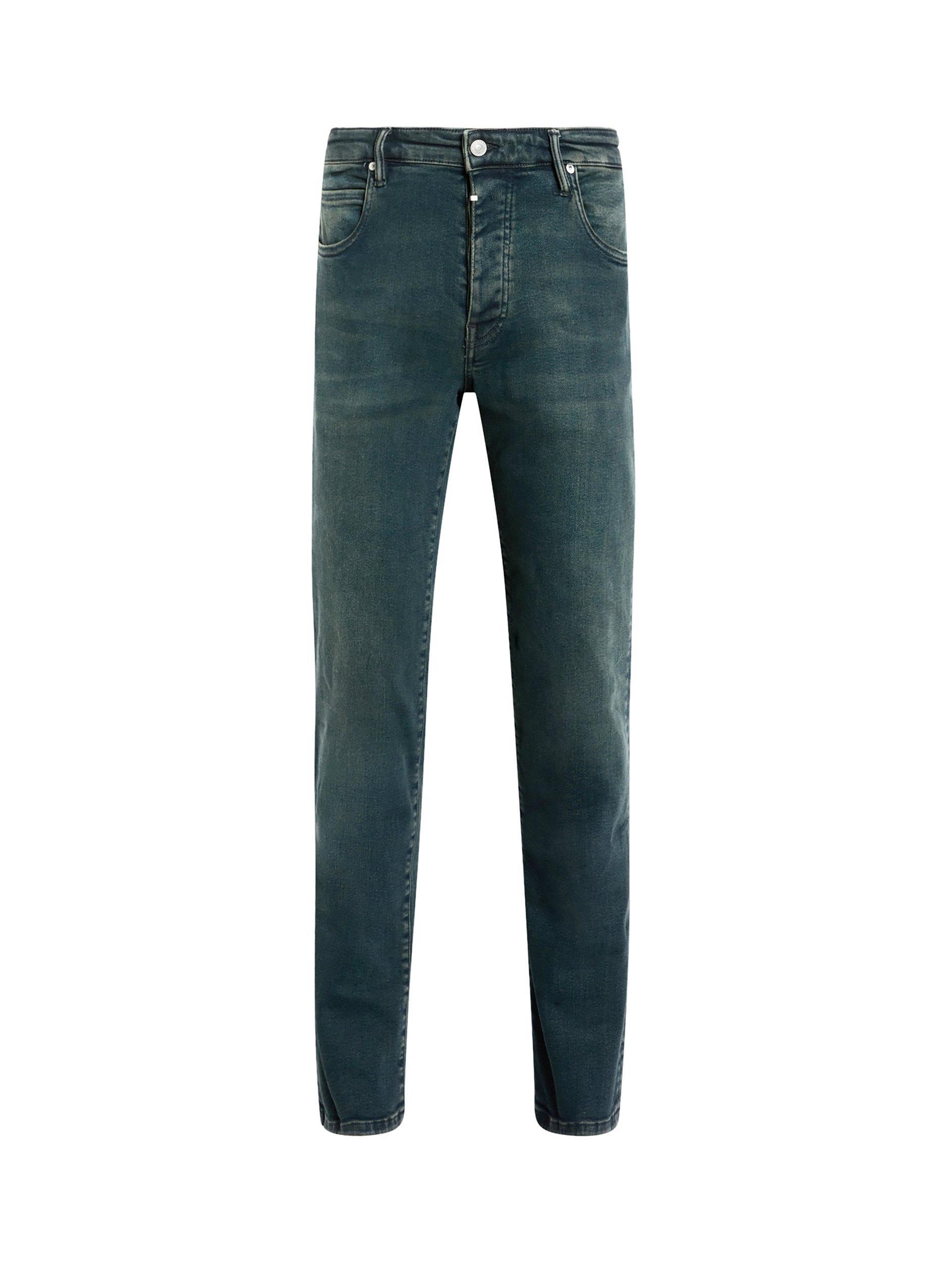 Product image 4 of 10, which shows AllSaints Sid Slim Fit Mid Rise Jeans, Blue Mid, W28/L32