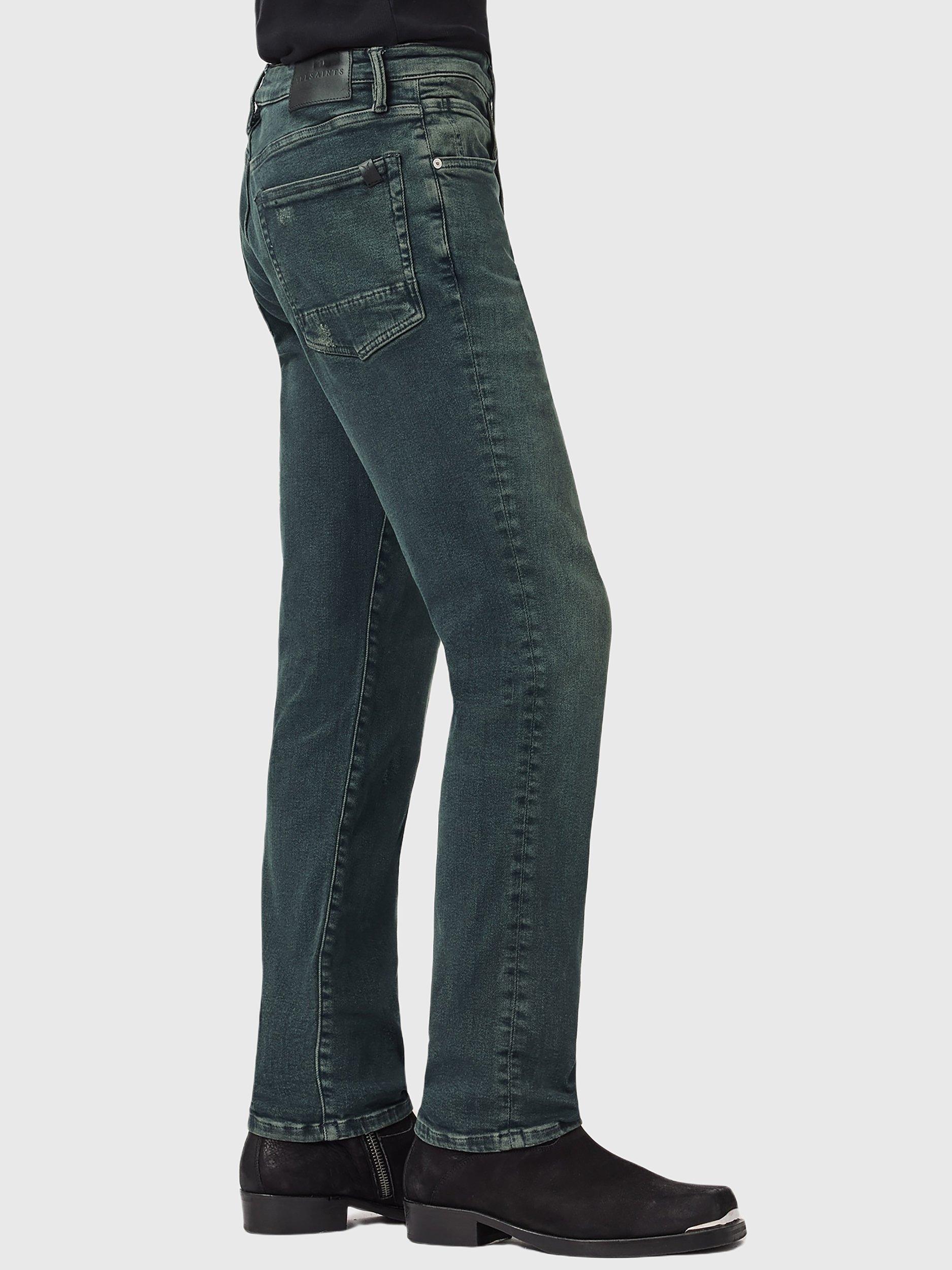 Product image 9 of 10, which shows AllSaints Sid Slim Fit Mid Rise Jeans, Blue Mid, W28/L32