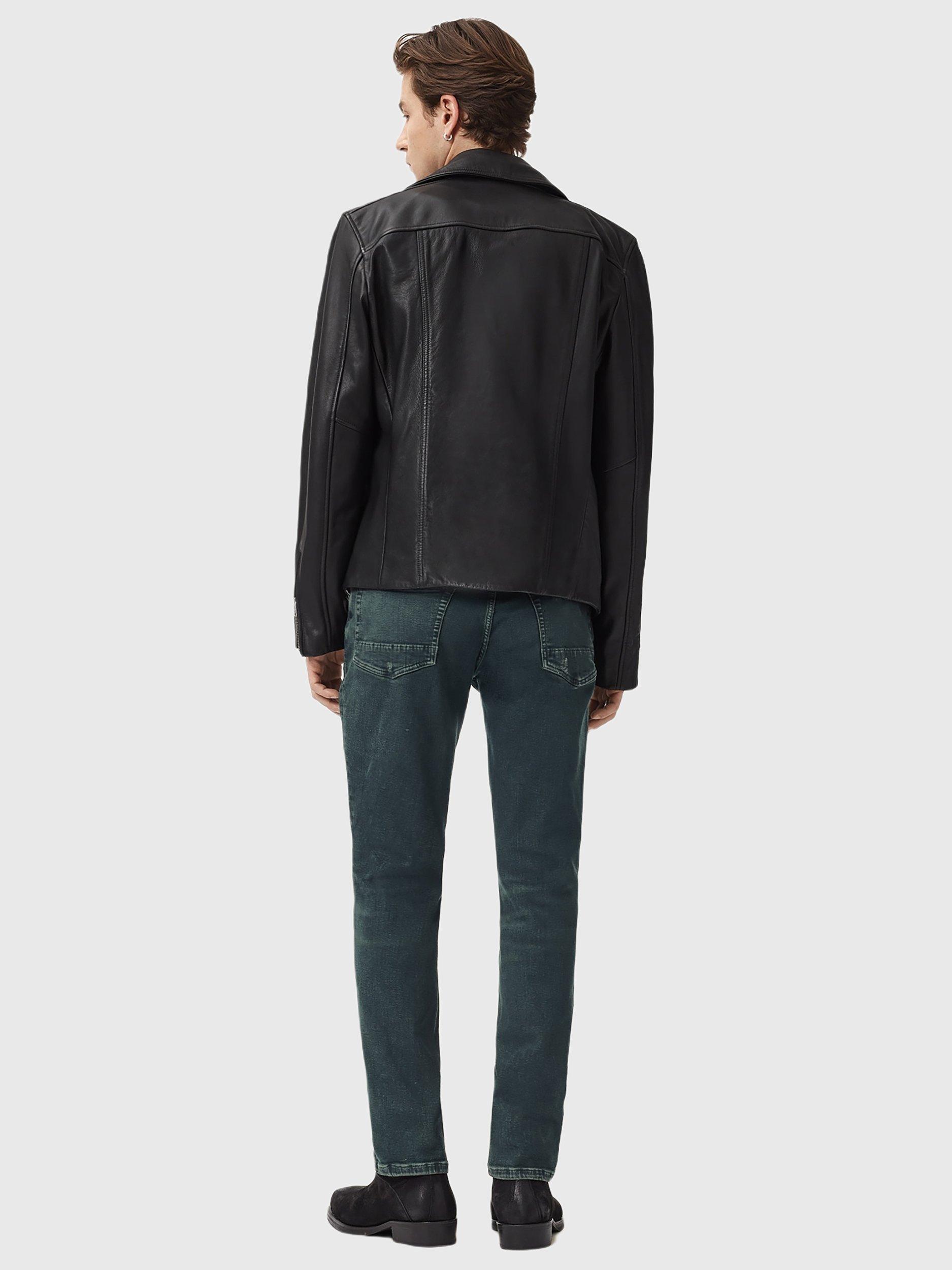 Product image 10 of 10, which shows AllSaints Sid Slim Fit Mid Rise Jeans, Blue Mid, W28/L32