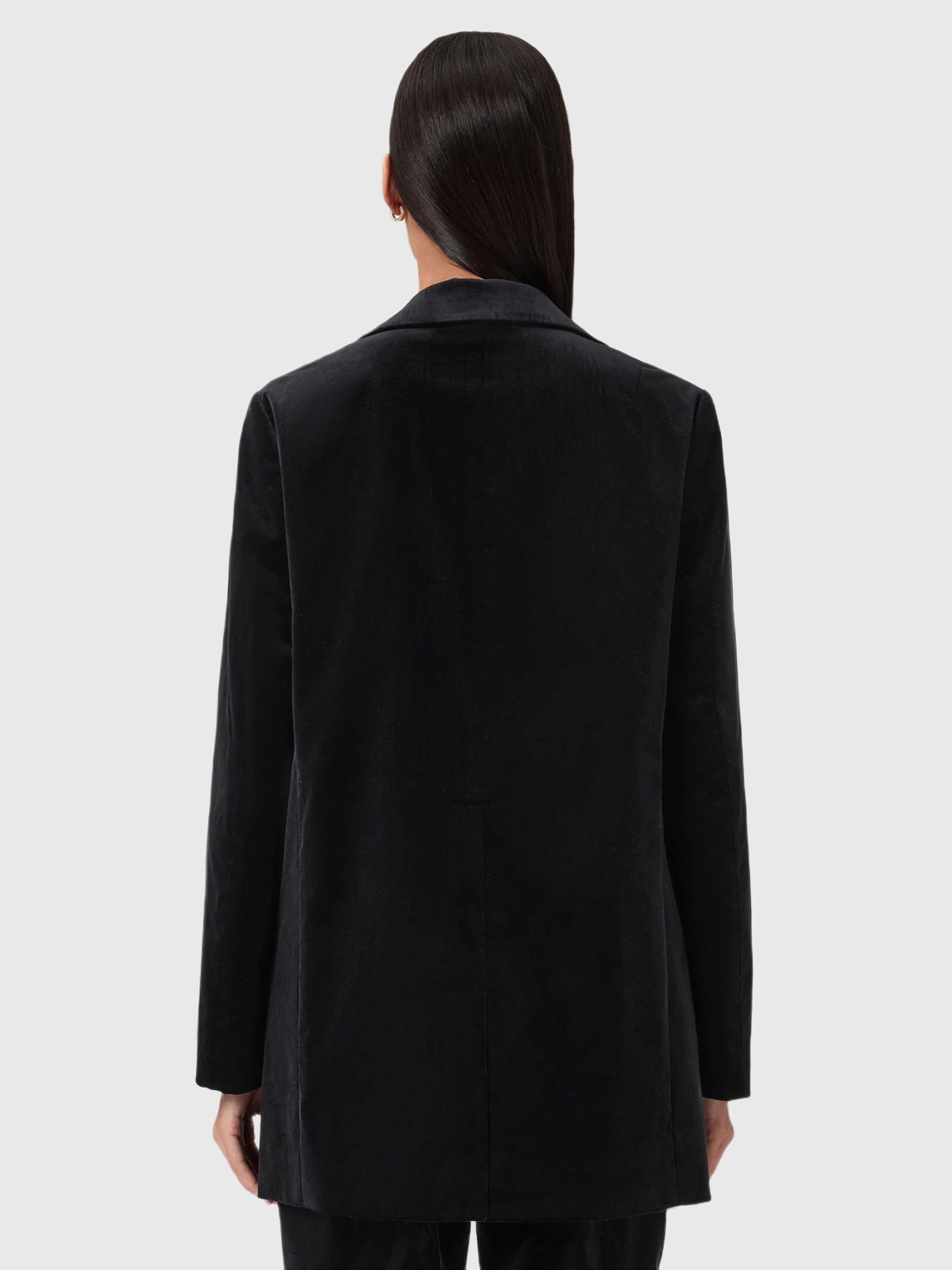Product image 2 of 6, which shows AllSaints Aleida Cotton Blend Long Sleeve Collar Blazer, Black, 10