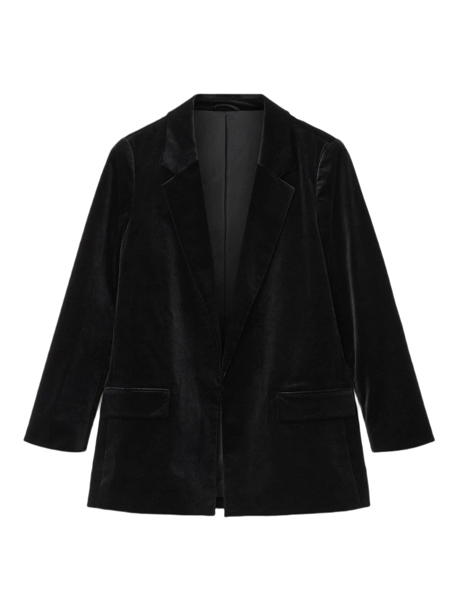 Product image 4 of 6, which shows AllSaints Aleida Cotton Blend Long Sleeve Collar Blazer, Black, 10