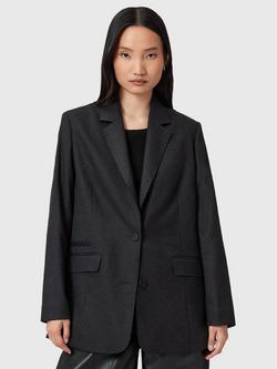AllSaints Essie Long Sleeve Collar Blazer, Mid Grey