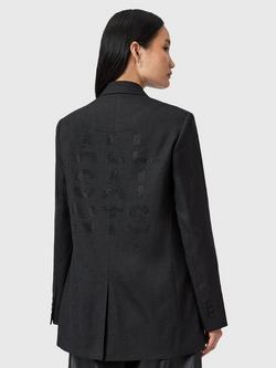 AllSaints Essie Long Sleeve Collar Blazer - view 2, Mid Grey