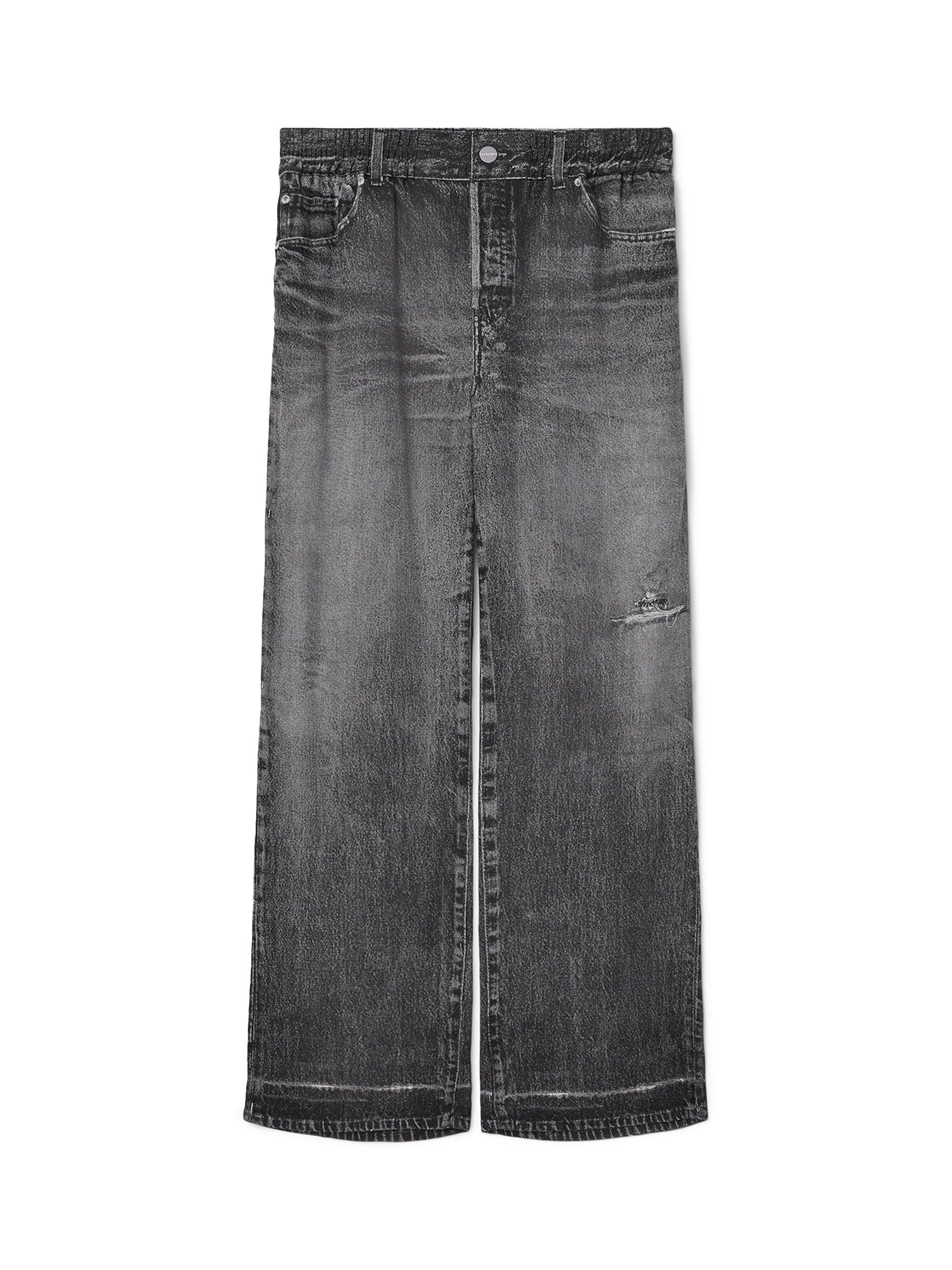 Product image 4 of 9, which shows AllSaints Tyler Wide Leg Jeans, Black, 8