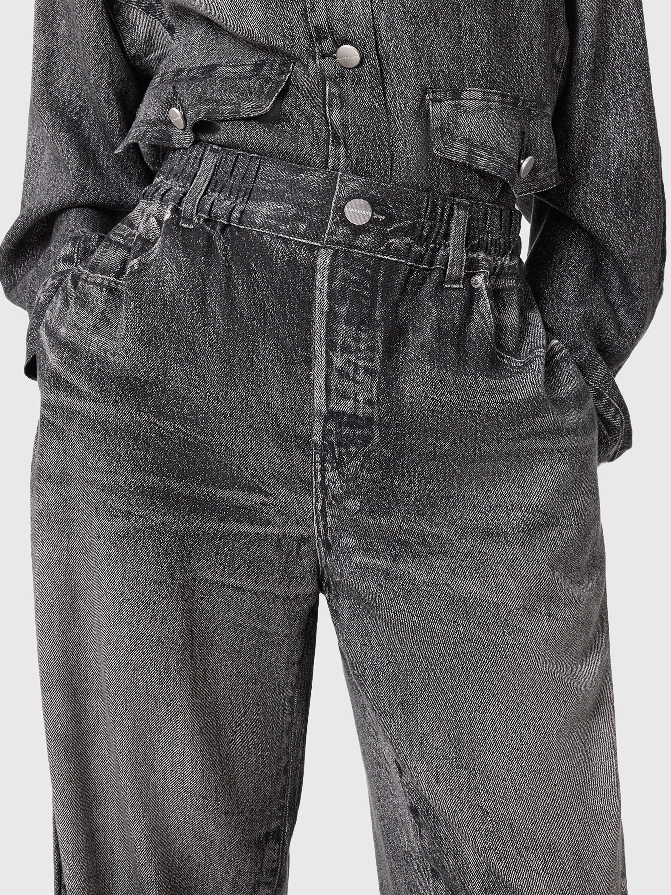 Product image 5 of 9, which shows AllSaints Tyler Wide Leg Jeans, Black, 8