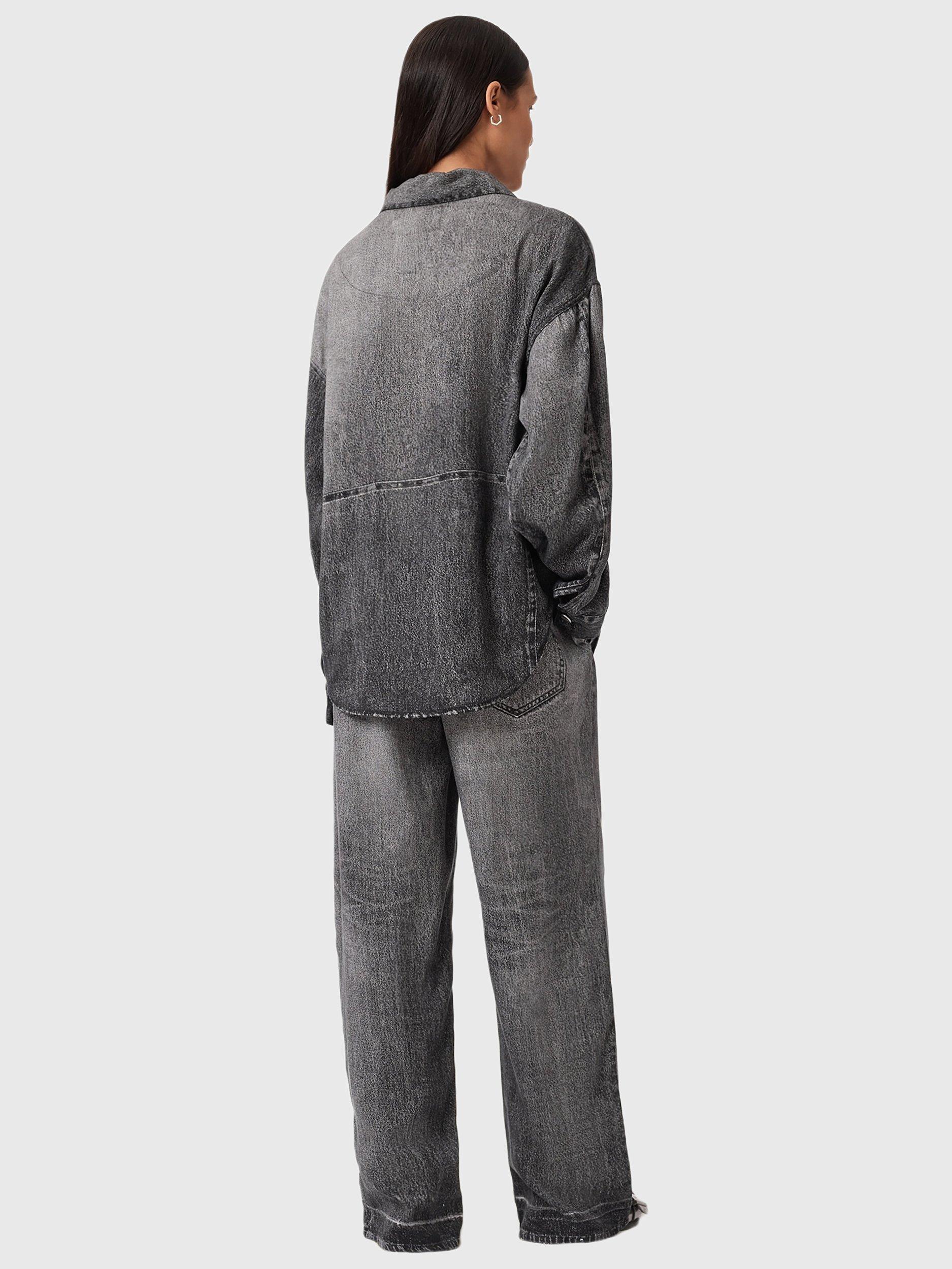 Product image 9 of 9, which shows AllSaints Tyler Wide Leg Jeans, Black, 8