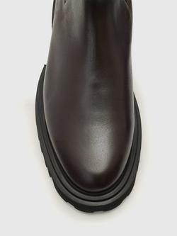 AllSaints Hallie Leather Calf Boots - view 2, Brown Mid