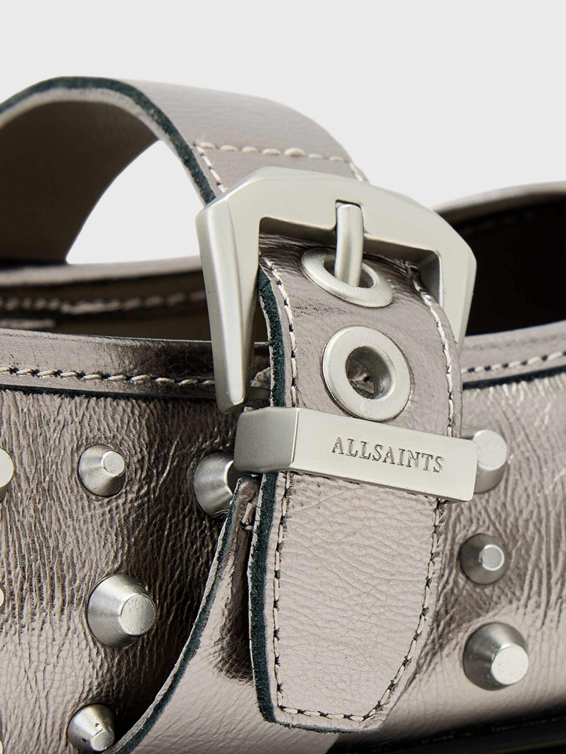 Product image 4 of 5, which shows AllSaints Holly Stud Shoes, Grey, EU37