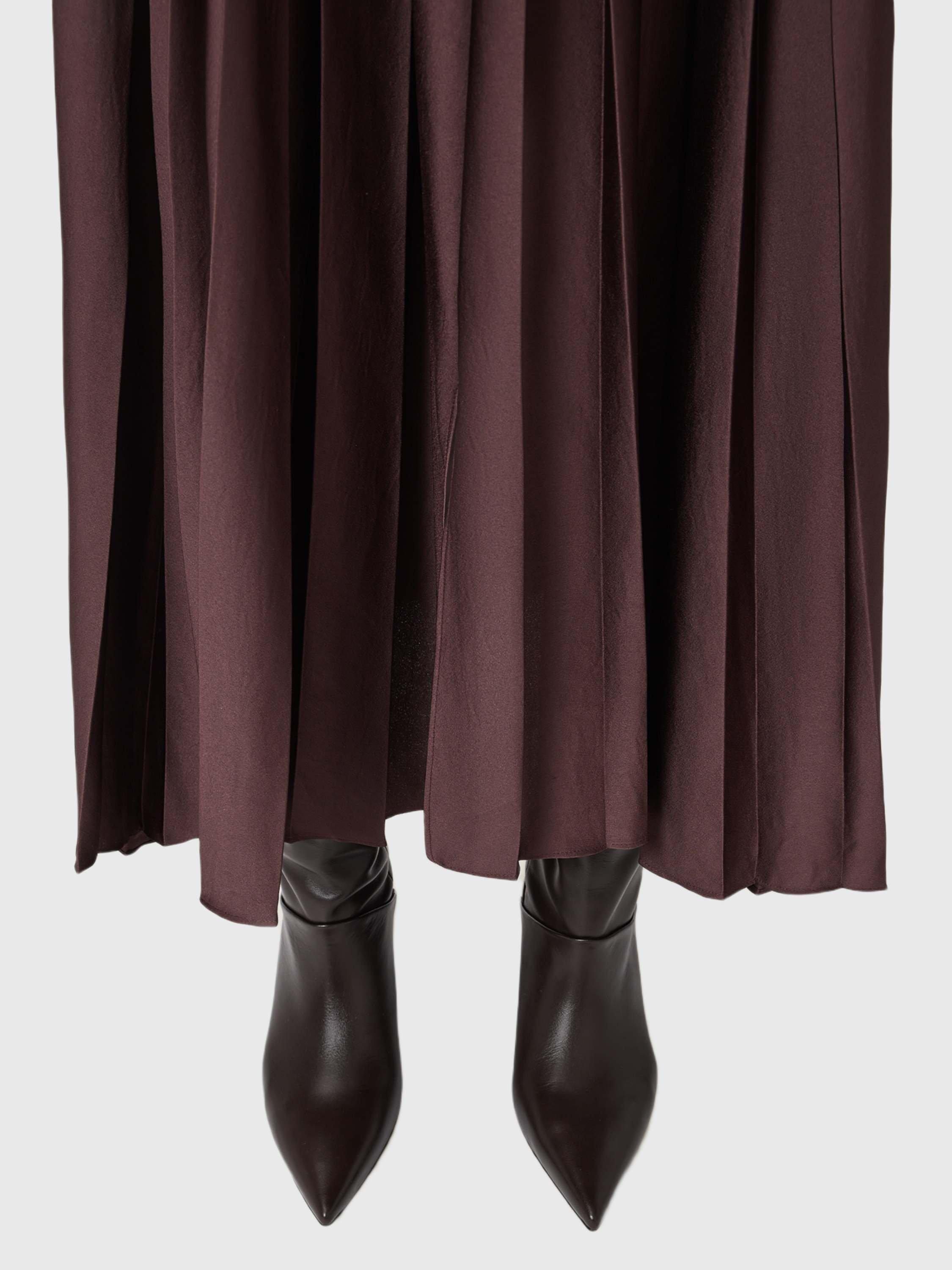 Product image 7 of 7, which shows AllSaints Odyssey Leather Knee High Boots, Brown Mid, 7