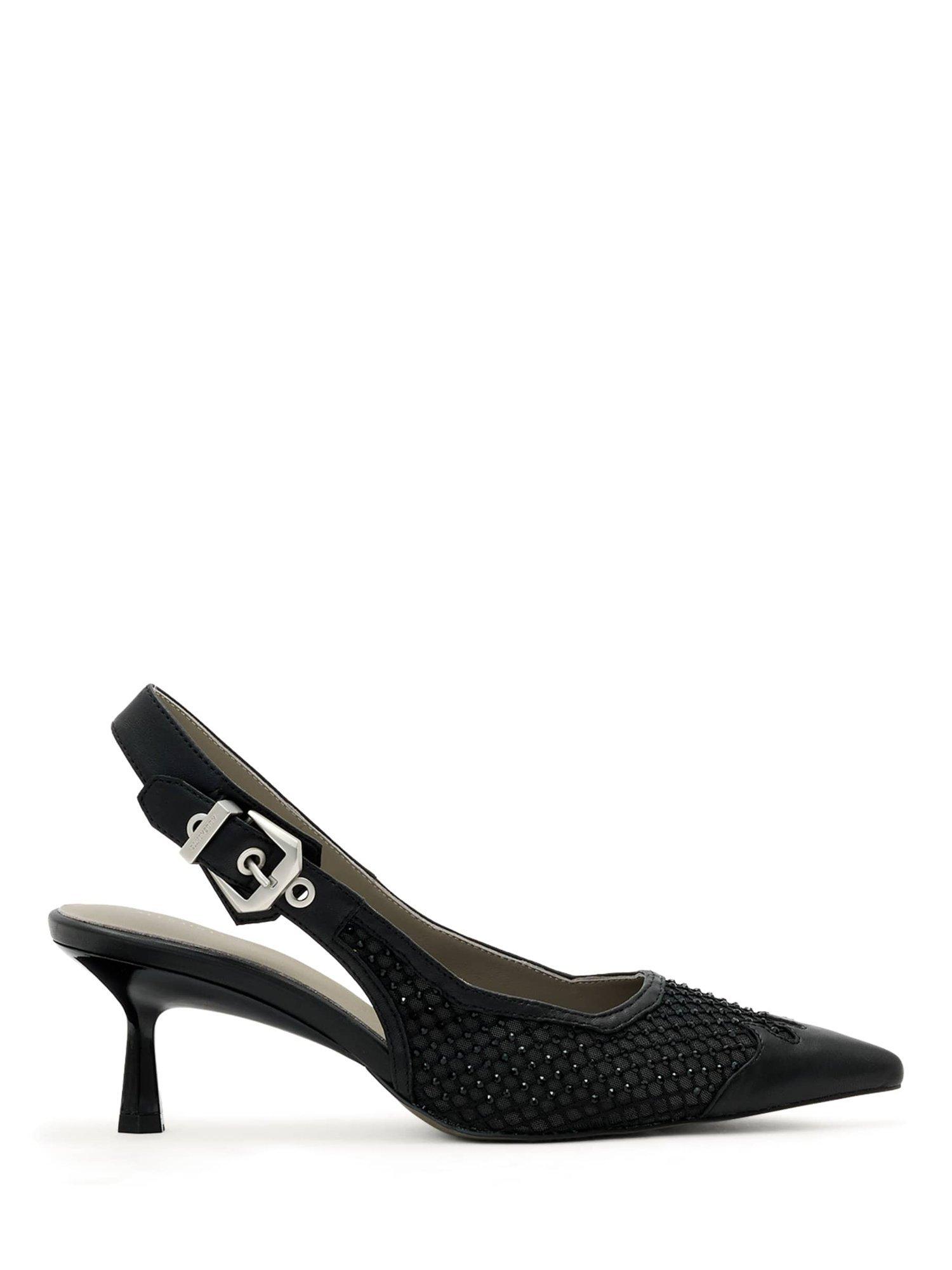 Product image 1 of 5, which shows AllSaints Idiya Mesh Slingback Shoes, Black, EU40