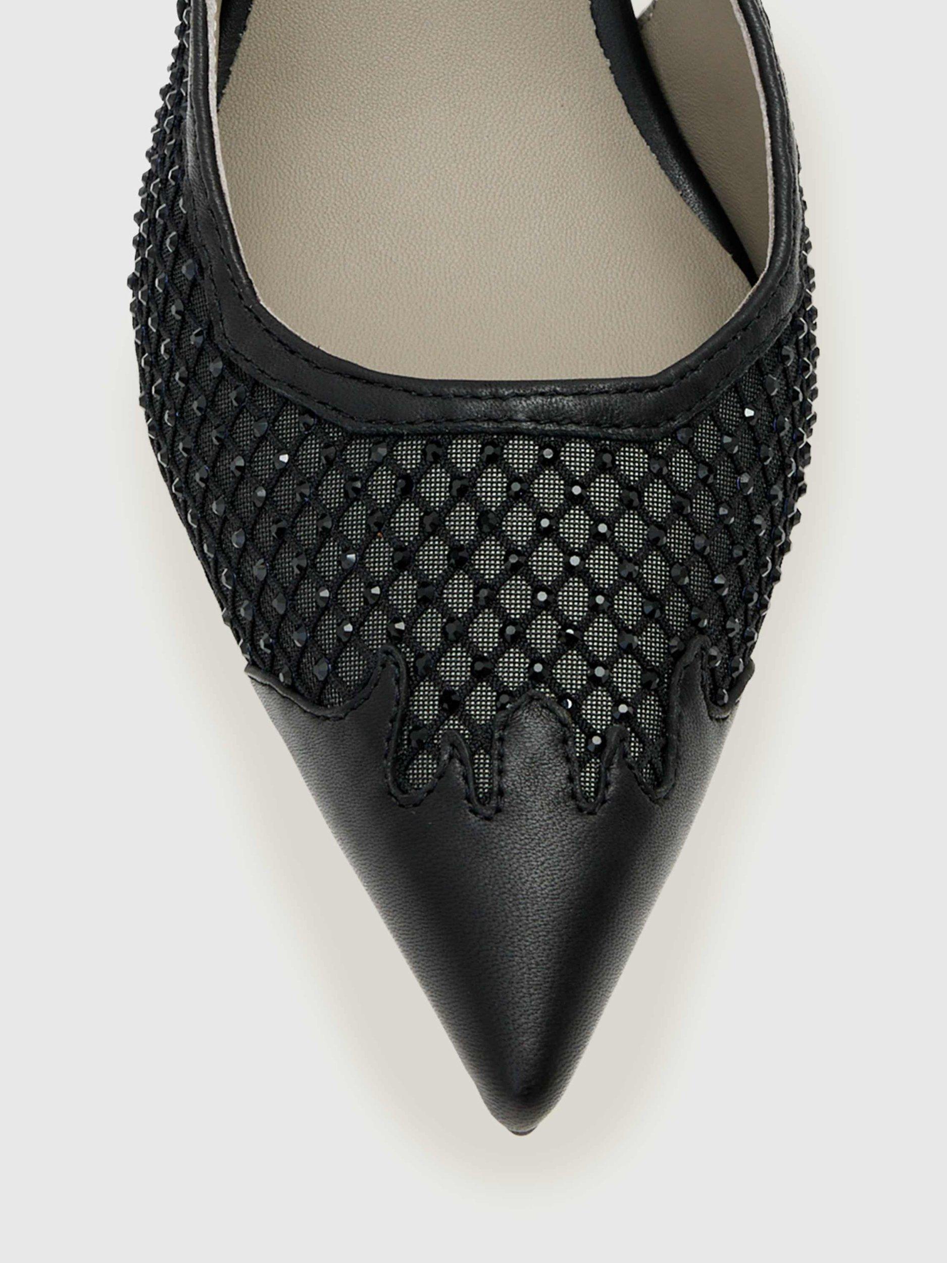 Product image 2 of 5, which shows AllSaints Idiya Mesh Slingback Shoes, Black, EU40