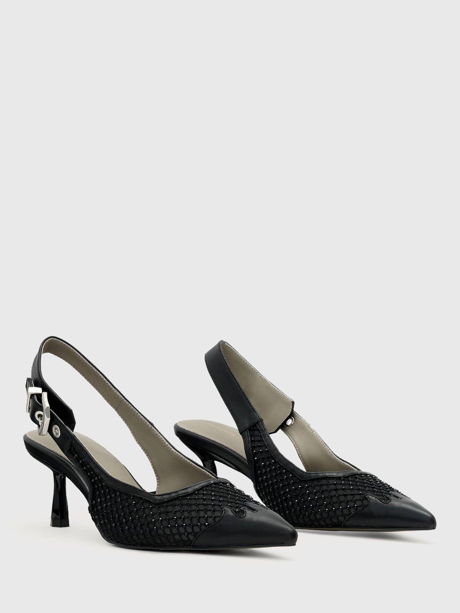 Product image 3 of 5, which shows AllSaints Idiya Mesh Slingback Shoes, Black, EU40