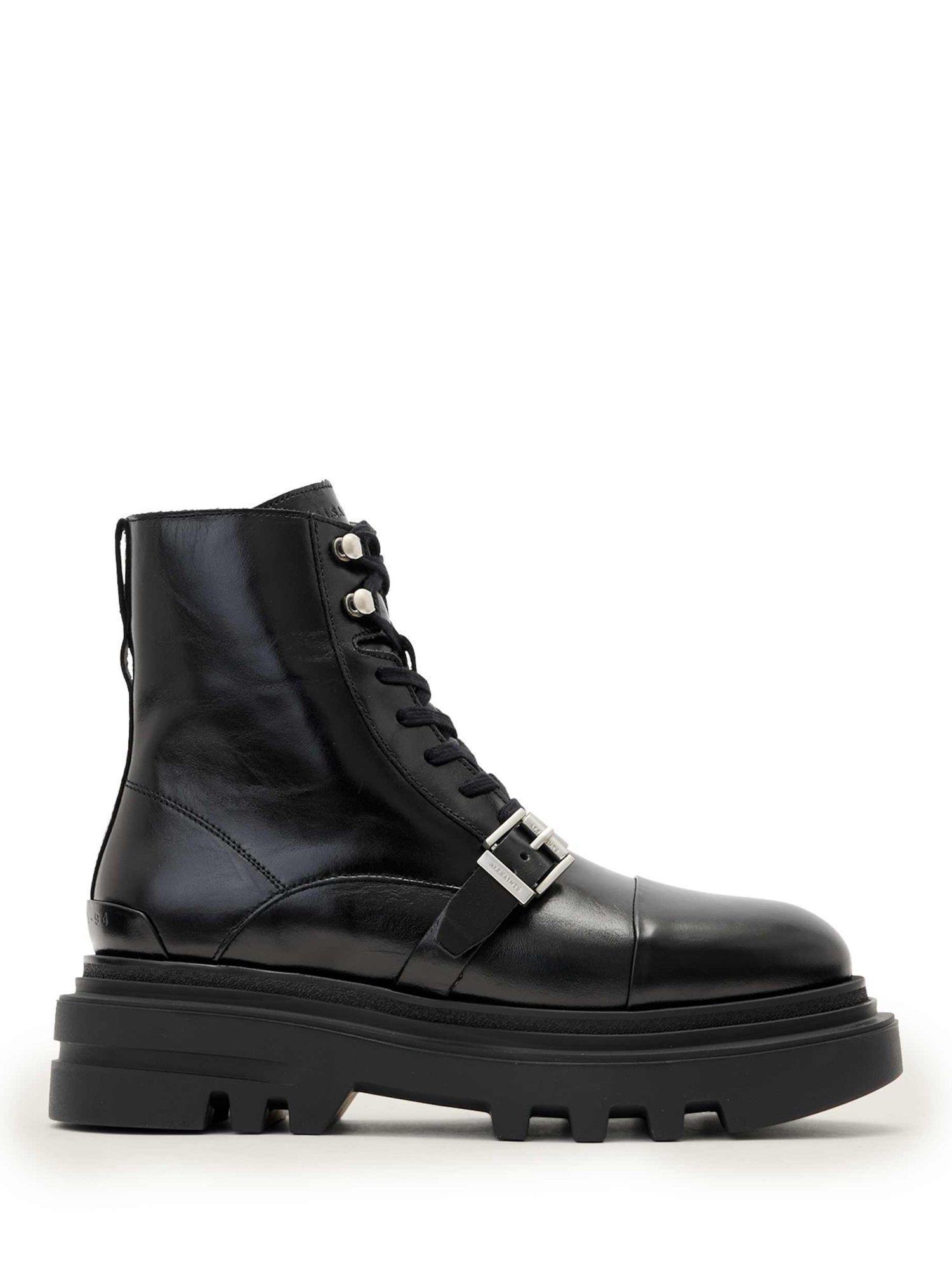 Product image 1 of 5, which shows AllSaints Astrid Leather Boots, Black, EU41