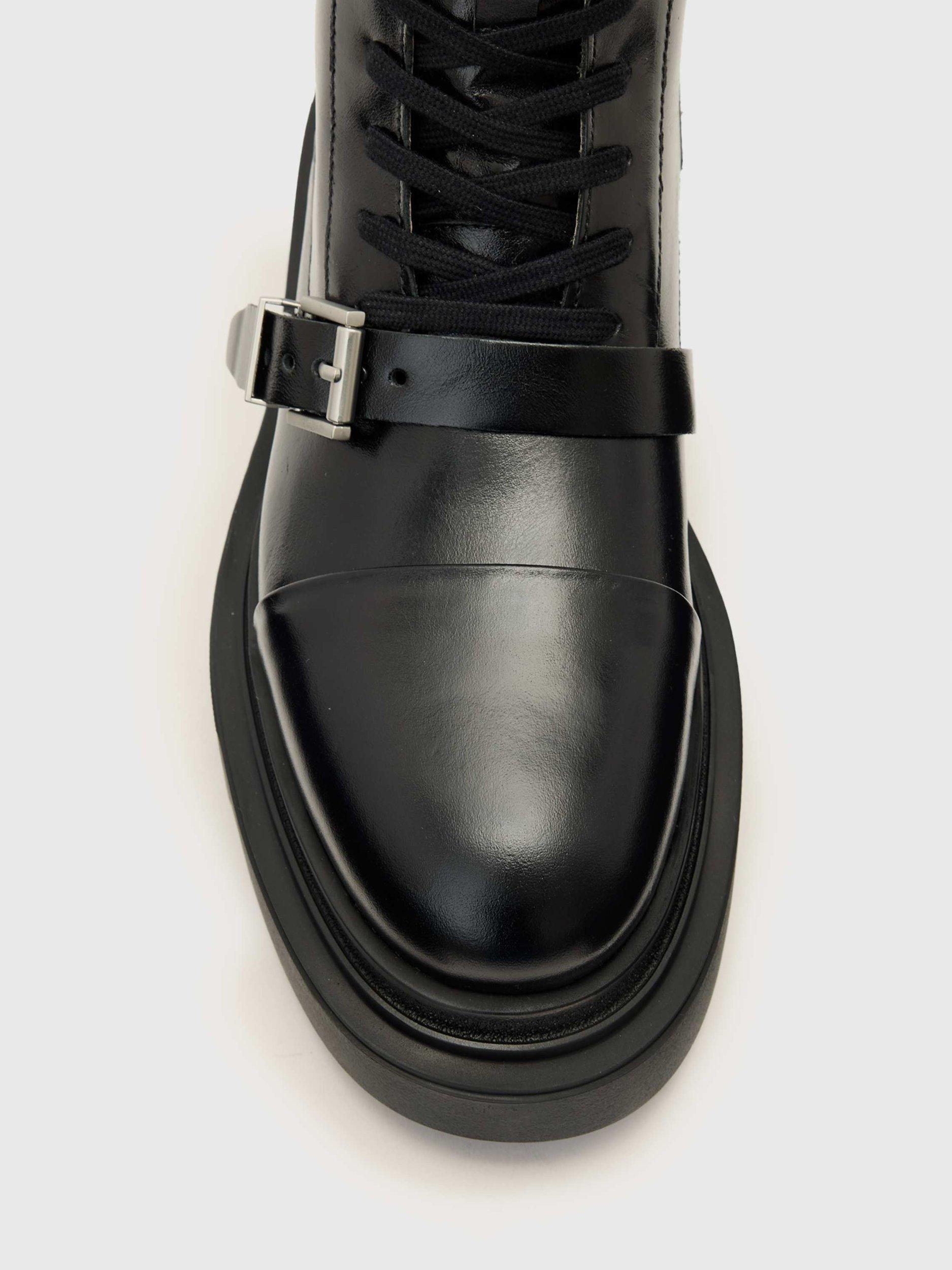 Product image 2 of 5, which shows AllSaints Astrid Leather Boots, Black, EU41